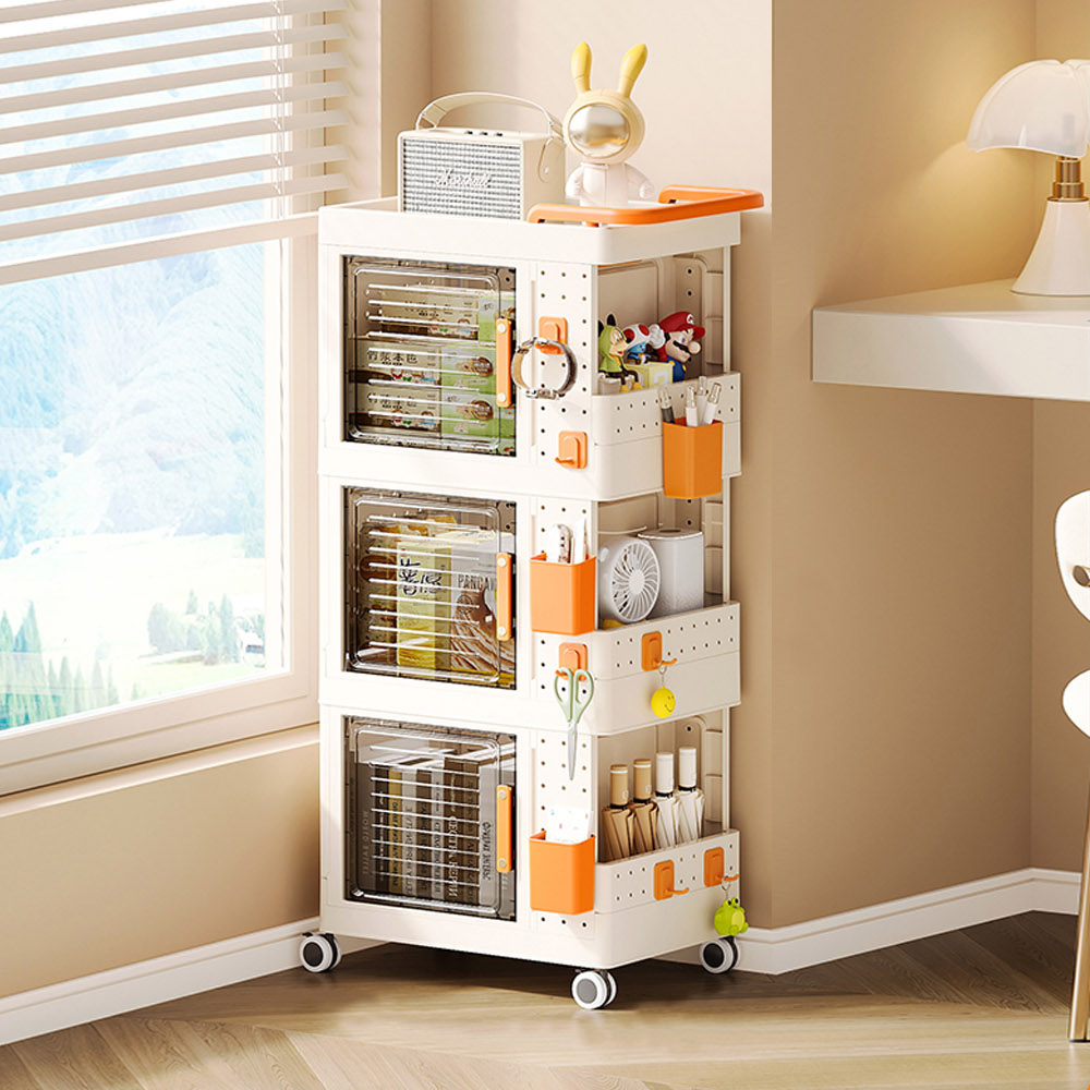 【AOTTO】移動式洞洞板三層收納推車(AC-200)