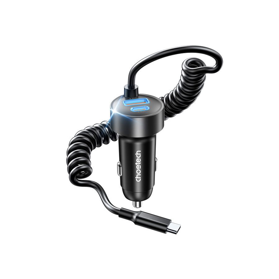 Choetech 65W 自帶Type-C線車用快充充電器 TC0030