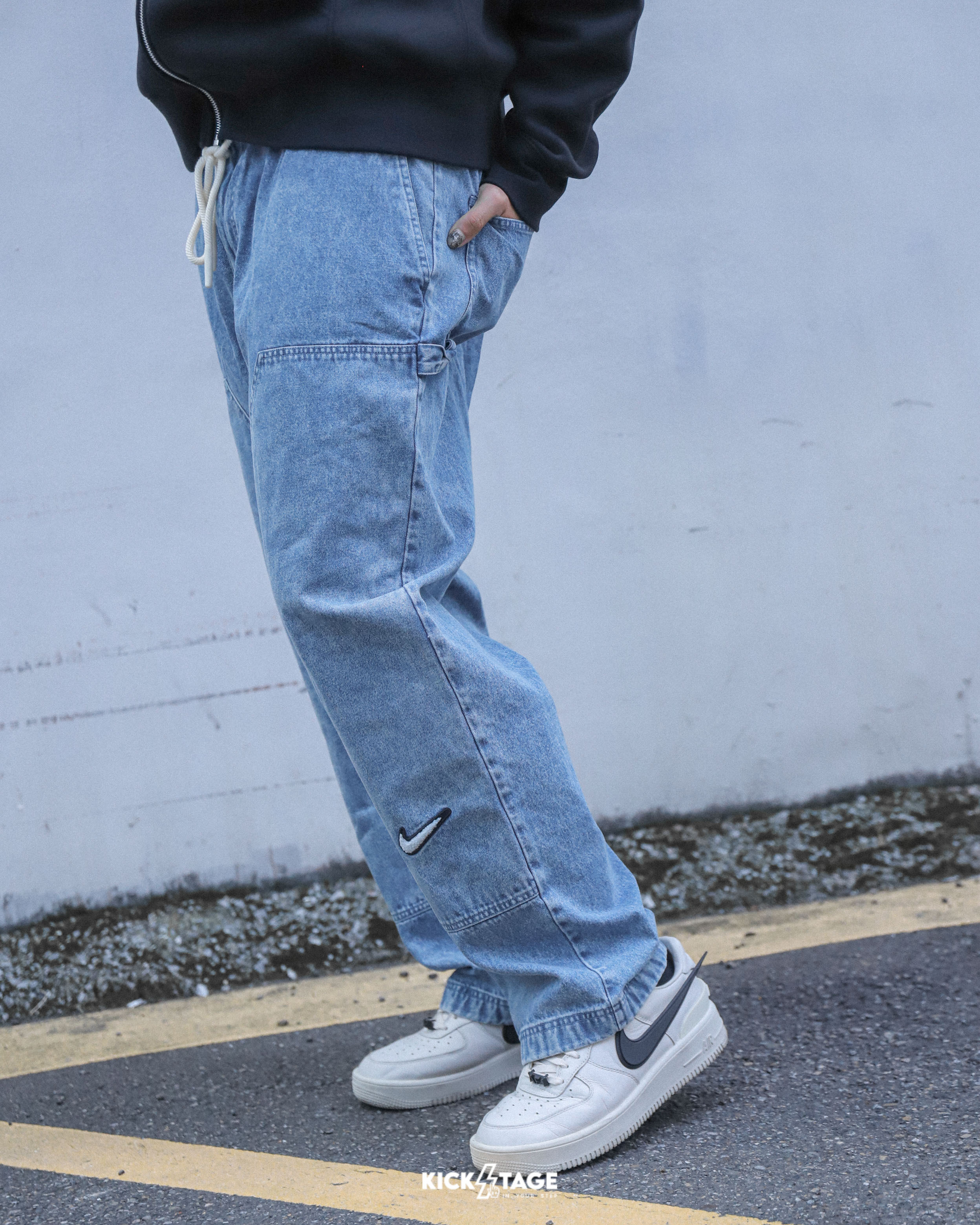 男款 Nike As M Nk Denim Pant Naos 牛仔藍 寬鬆 抽繩 刺繡 立體LOGO 牛仔褲 寬褲 長褲【HV3561-436】NKTF