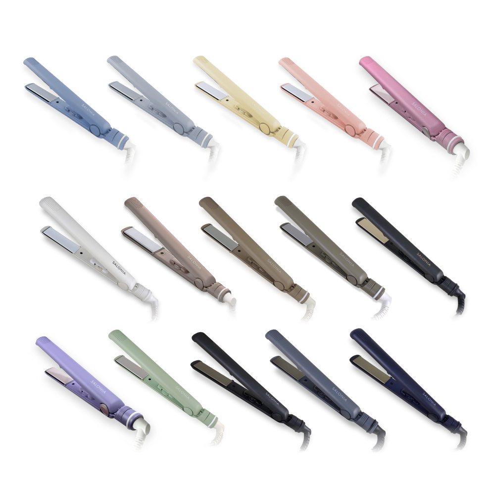 【日本 Salonia】直捲兩用負離子造型夾(多色可選) 24mm/15mm 商檢合格版