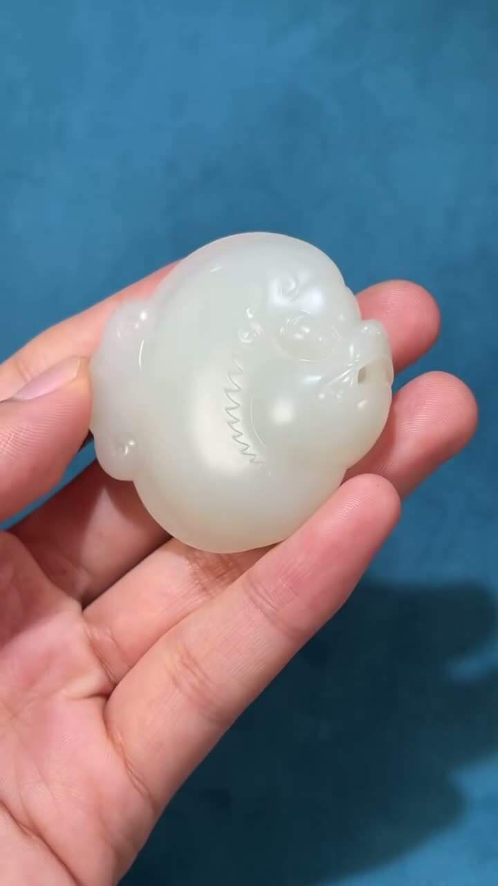 和田玉籽料富貴魚,天然和田玉軟玉