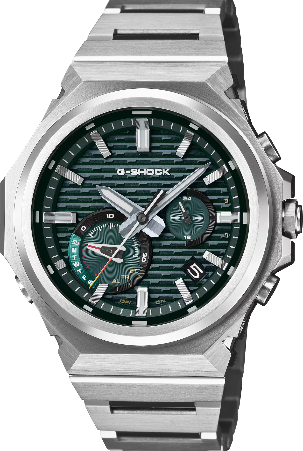 萬年鐘錶 - G-SHOCK  G-STEEL系列  多層次面盤太陽能藍芽不鏽鋼男錶 GST-B1000D-3A 錶徑 : 44.2mm