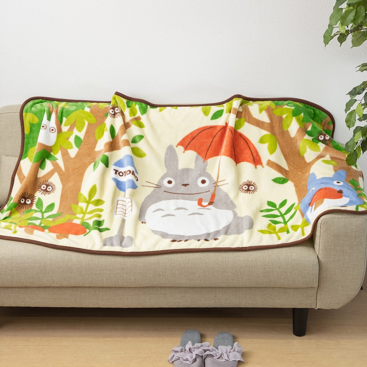 長毛毯 龍貓 森林的巴士站