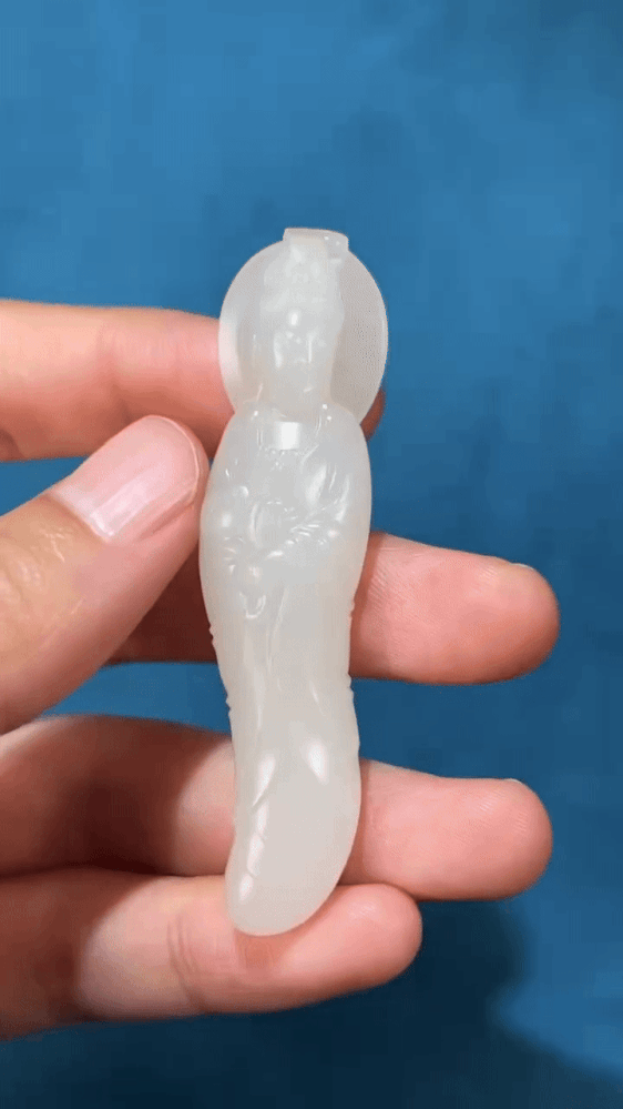 1122239 和田玉籽料如意觀音