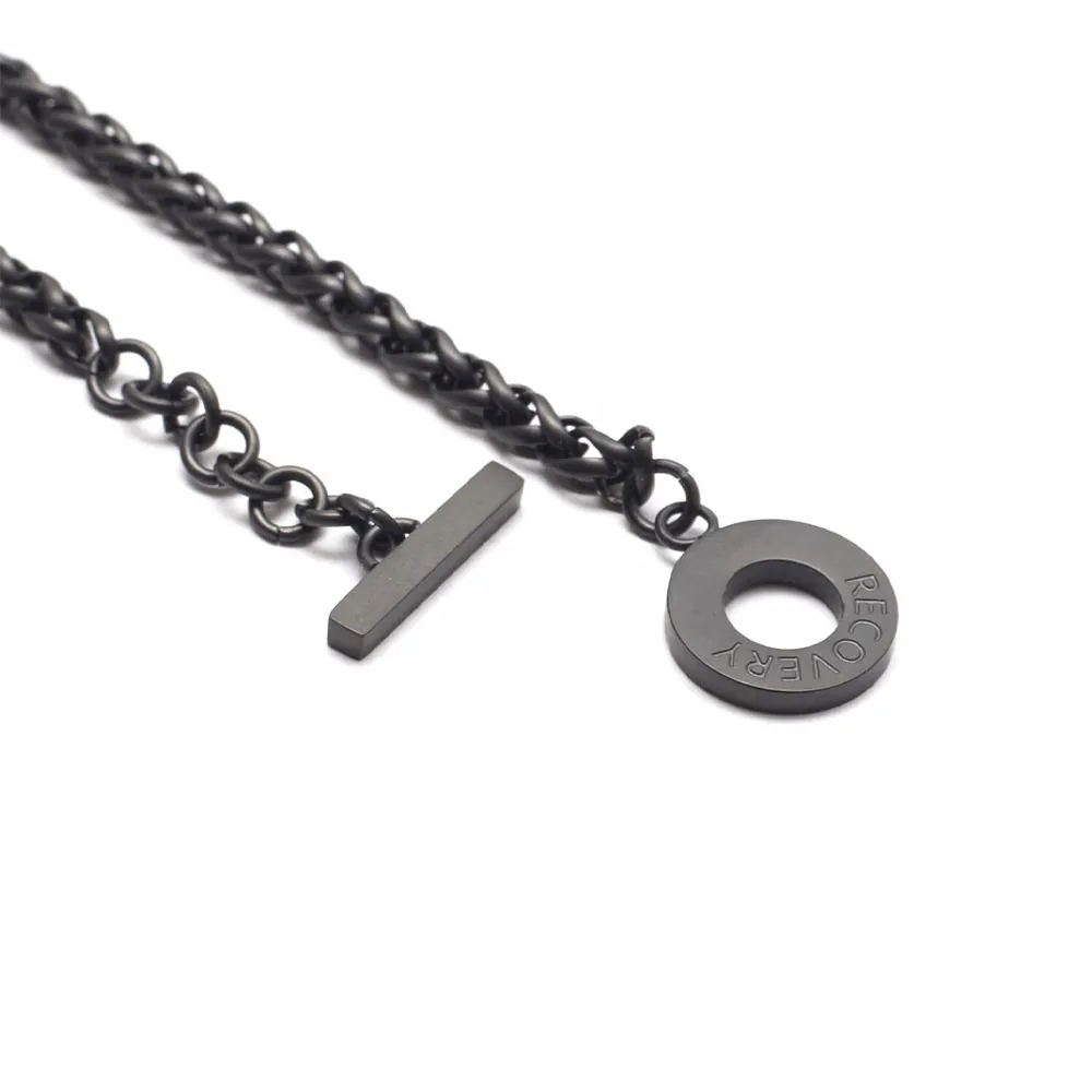 【車庫服飾】RECOVERY 細麻花手鍊 (霧黑)