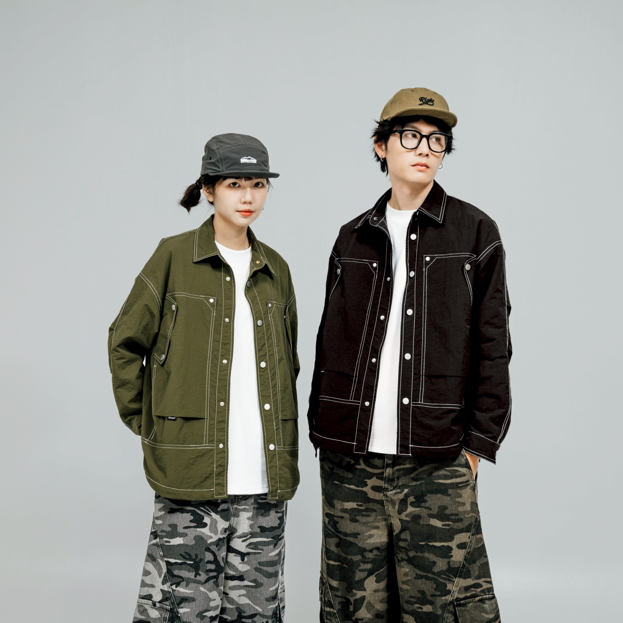 SBG 撞色車線立體口袋夾克 V0006