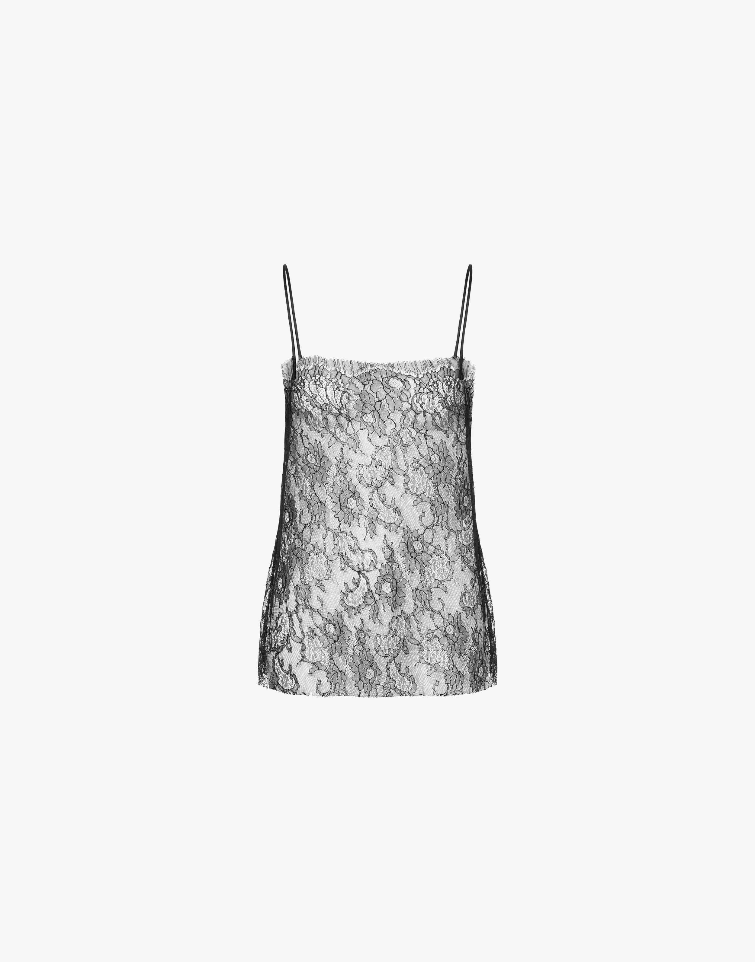 ALBERTA  FERRETTI  細肩帶蕾絲背心(黑)