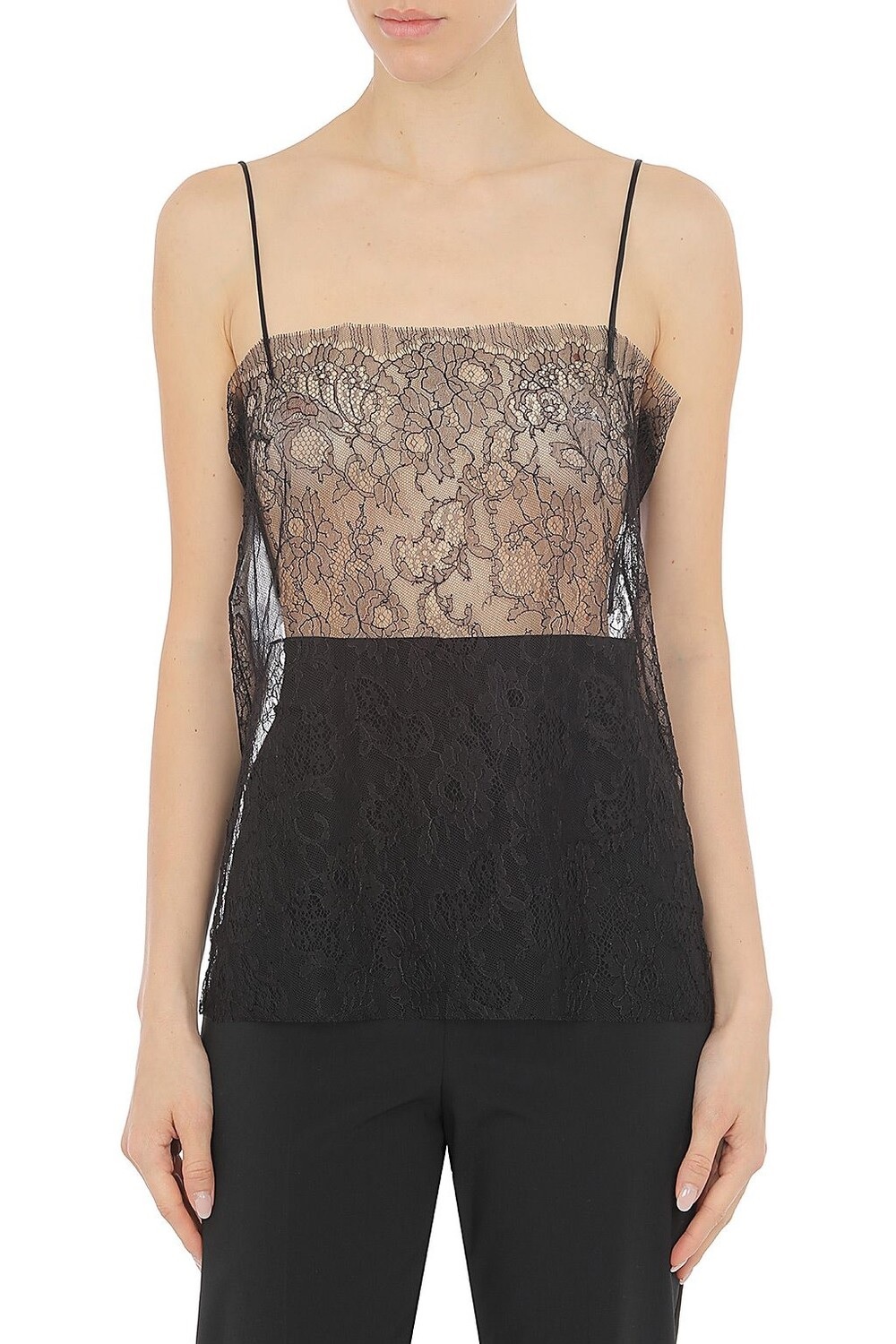 ALBERTA  FERRETTI  細肩帶蕾絲背心(黑)