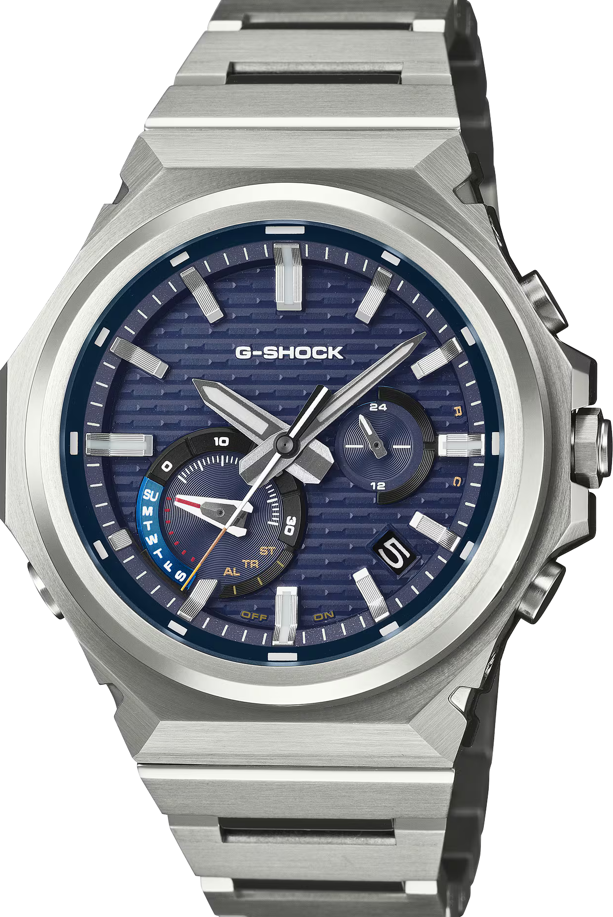 萬年鐘錶 - G-SHOCK  G-STEEL系列  多層次面盤太陽能藍芽不鏽鋼男錶 GST-B1000D-2A 錶徑 : 44.2mm