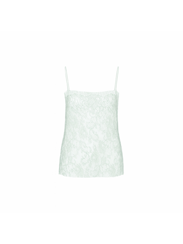 ALBERTA  FERRETTI  細肩帶蕾絲背心(灰綠)
