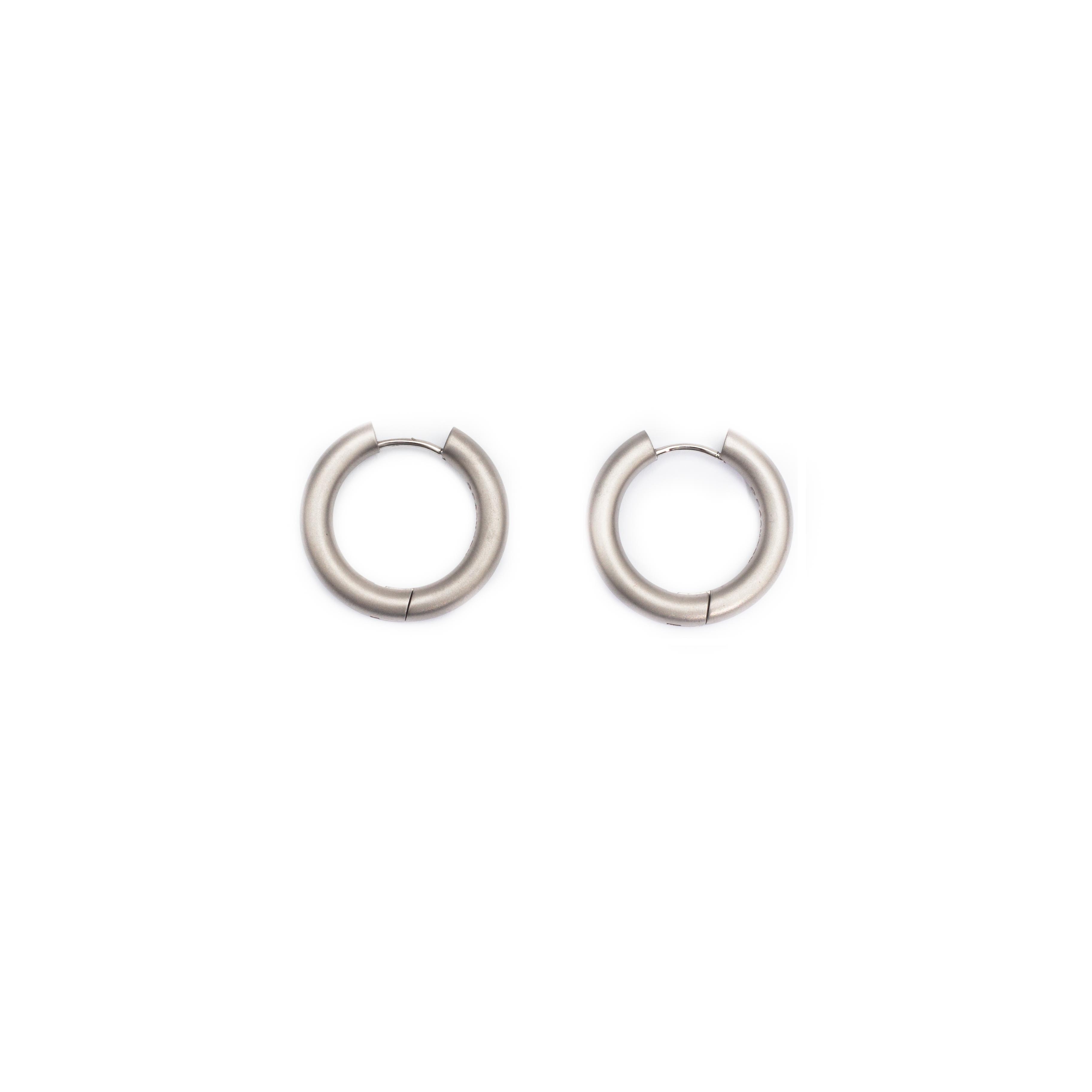 【車庫服飾】RECOVERY 基本3MM大圈形耳環 (霧銀)