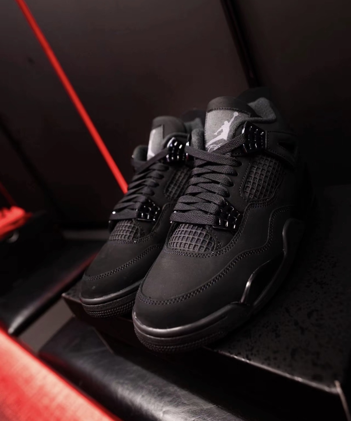 大童鞋 女鞋 NIKE AIR JORDAN 4 GS 'Black Cat' 黑色 磨砂皮 緩震 運動 籃球鞋【IB4171-010】AJ4