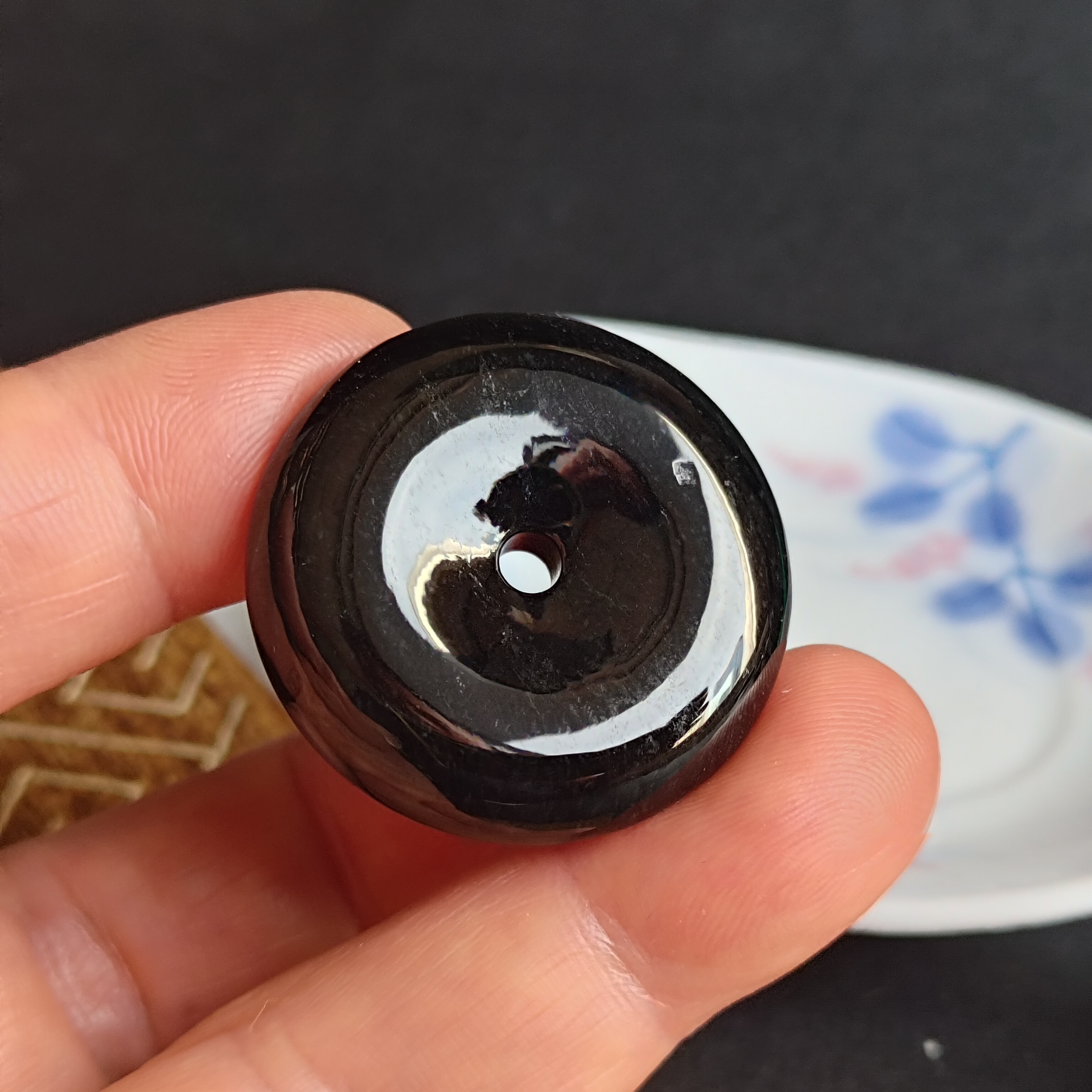 J993 墨翠平安扣 (32mm直徑)