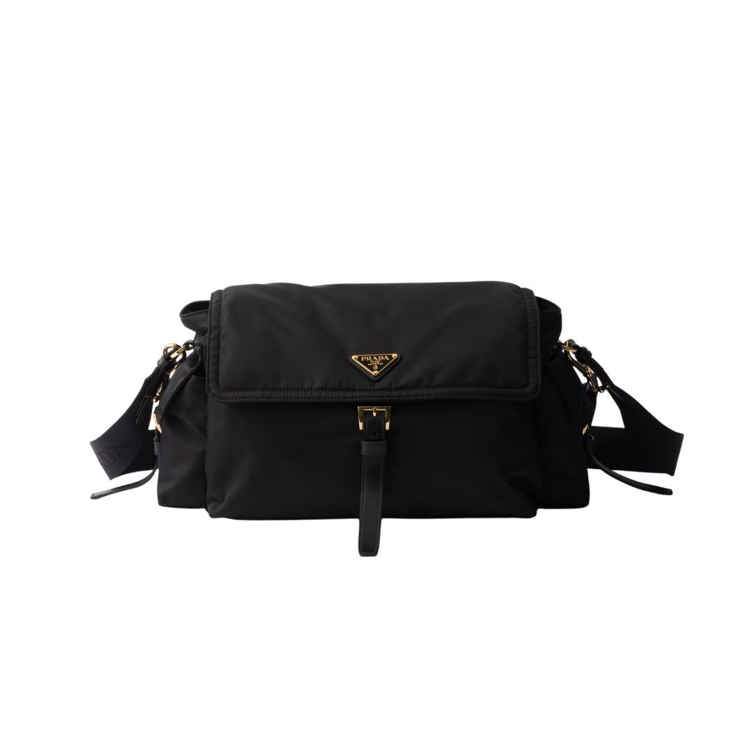 1PD0911-061 [PRADA] Prada Explore Large Re-Nylon Shoulder Bag With Flap Black #1BD391_RDLN_F0002 (B-EU-E)