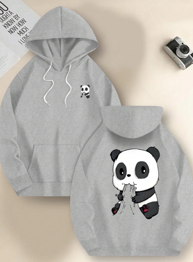 KADMAX大尺碼 - 男士寬鬆貪吃熊貓休閒帽TEE〈KSMS2669〉