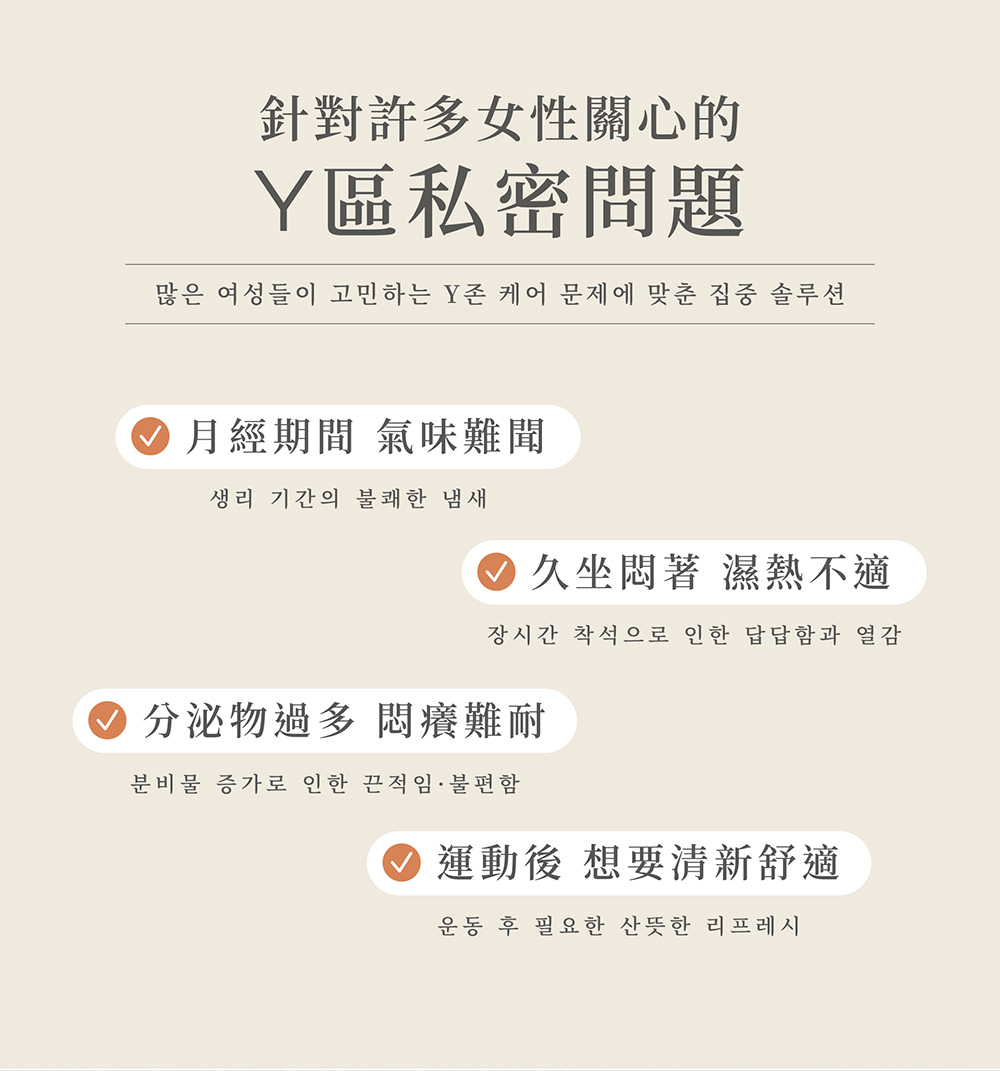 針對許多女性關心的Y區私密問題