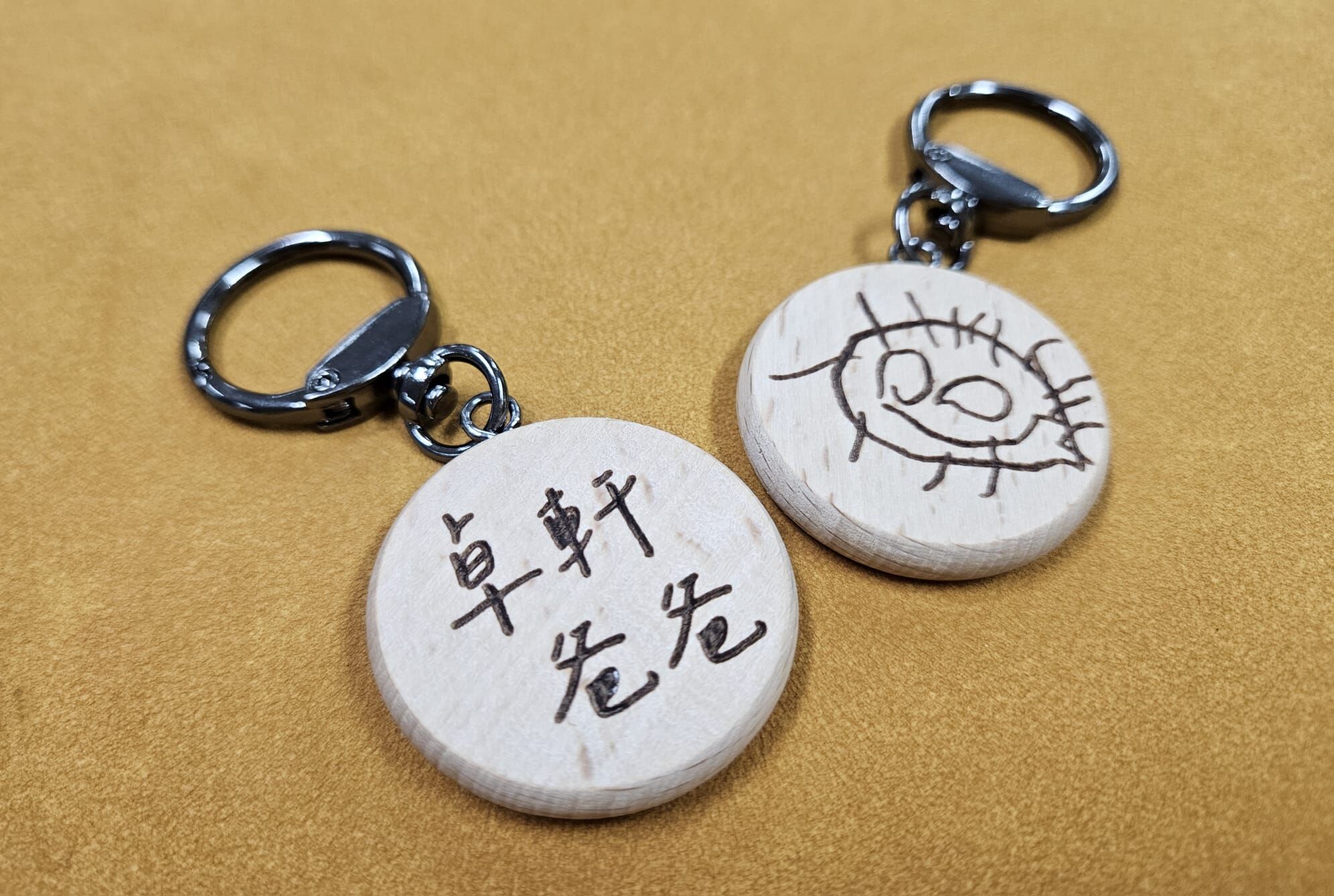 小朋友塗鴉櫸木匙扣