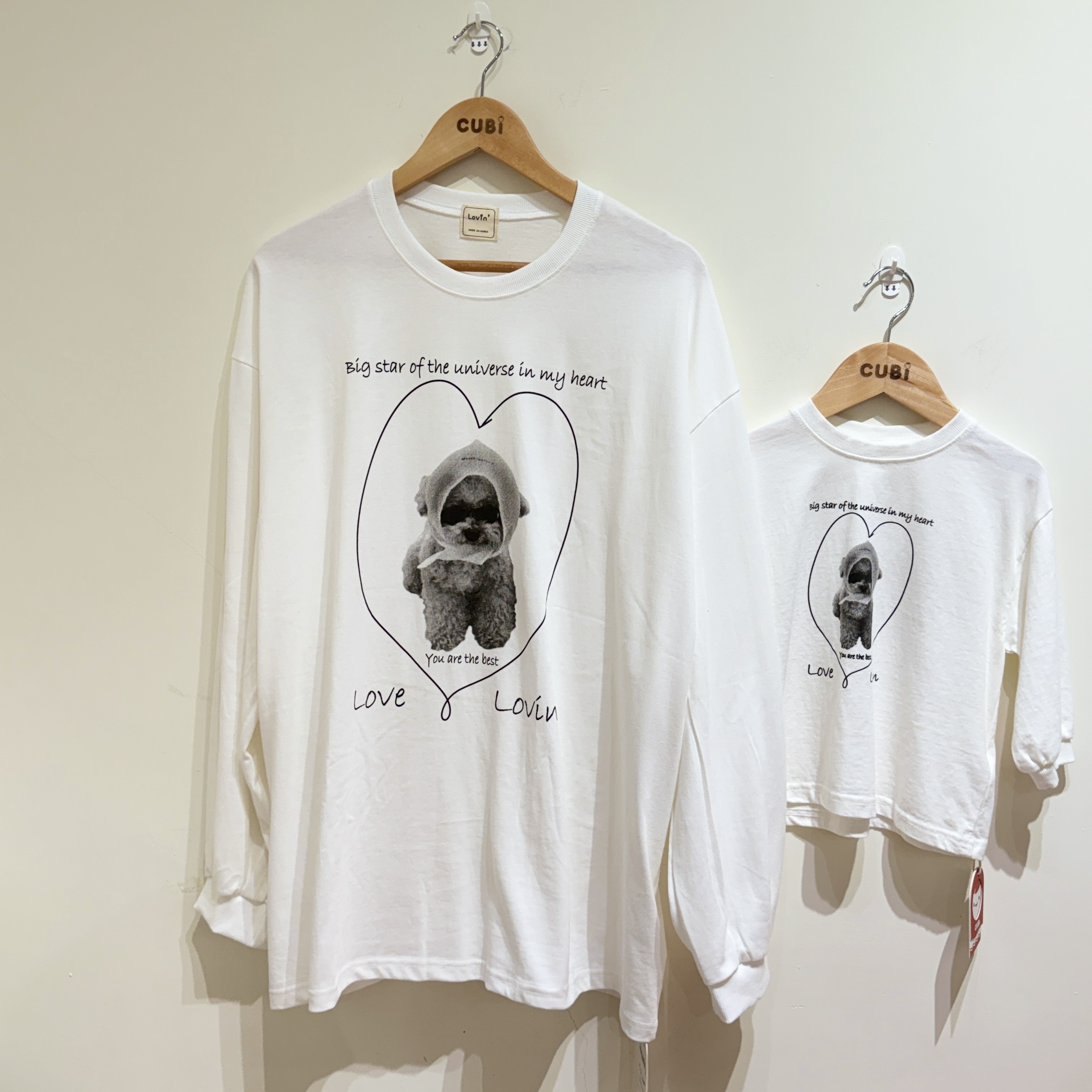 韓國 LOVIN - 25秋 親子款白T -MOM