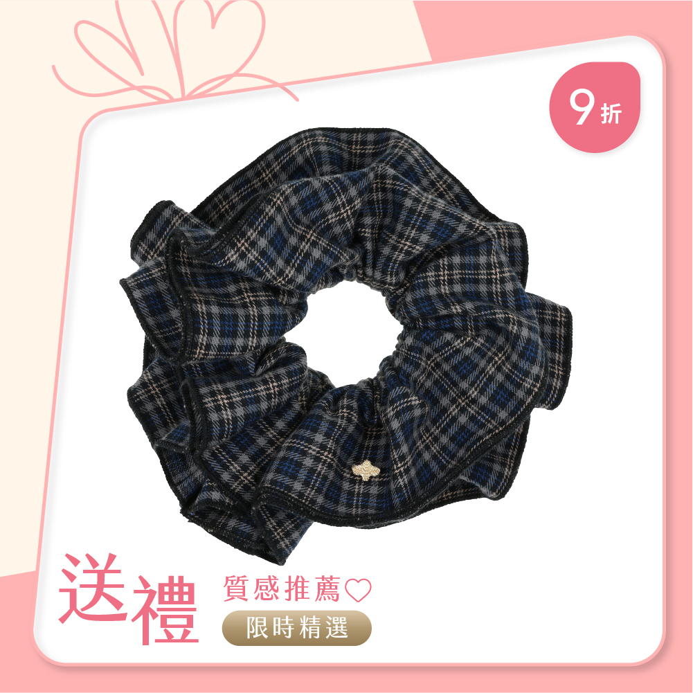 L. ERICKSON 雙層蘇格蘭格大腸圈〈藍色 / 黑色〉