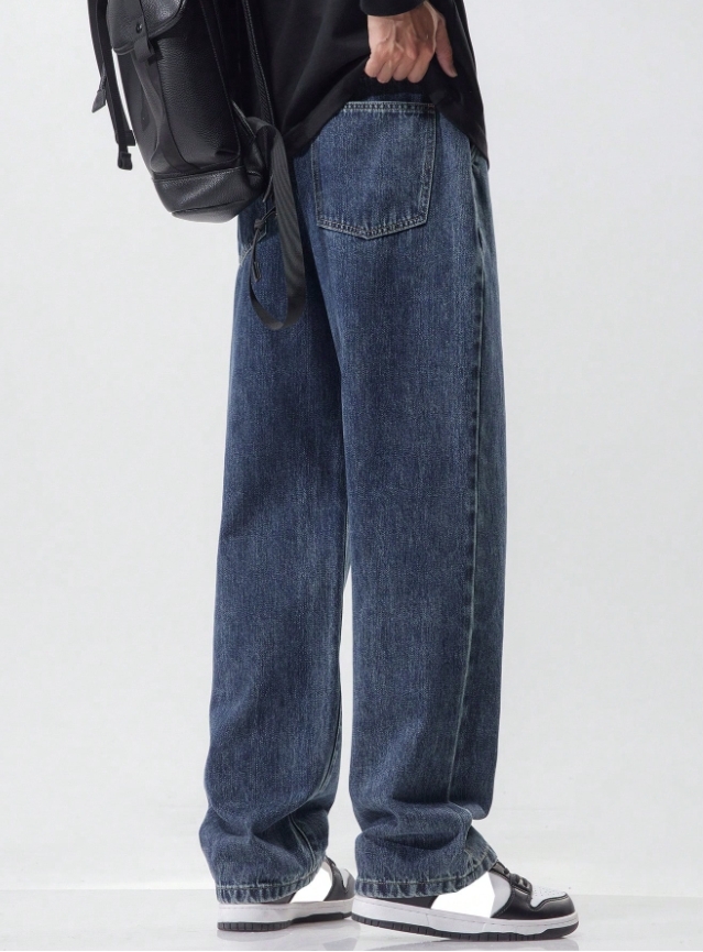 KADMAX大尺碼-街頭大碼男士休閒彈力直筒牛仔褲款〈KSMS2671〉