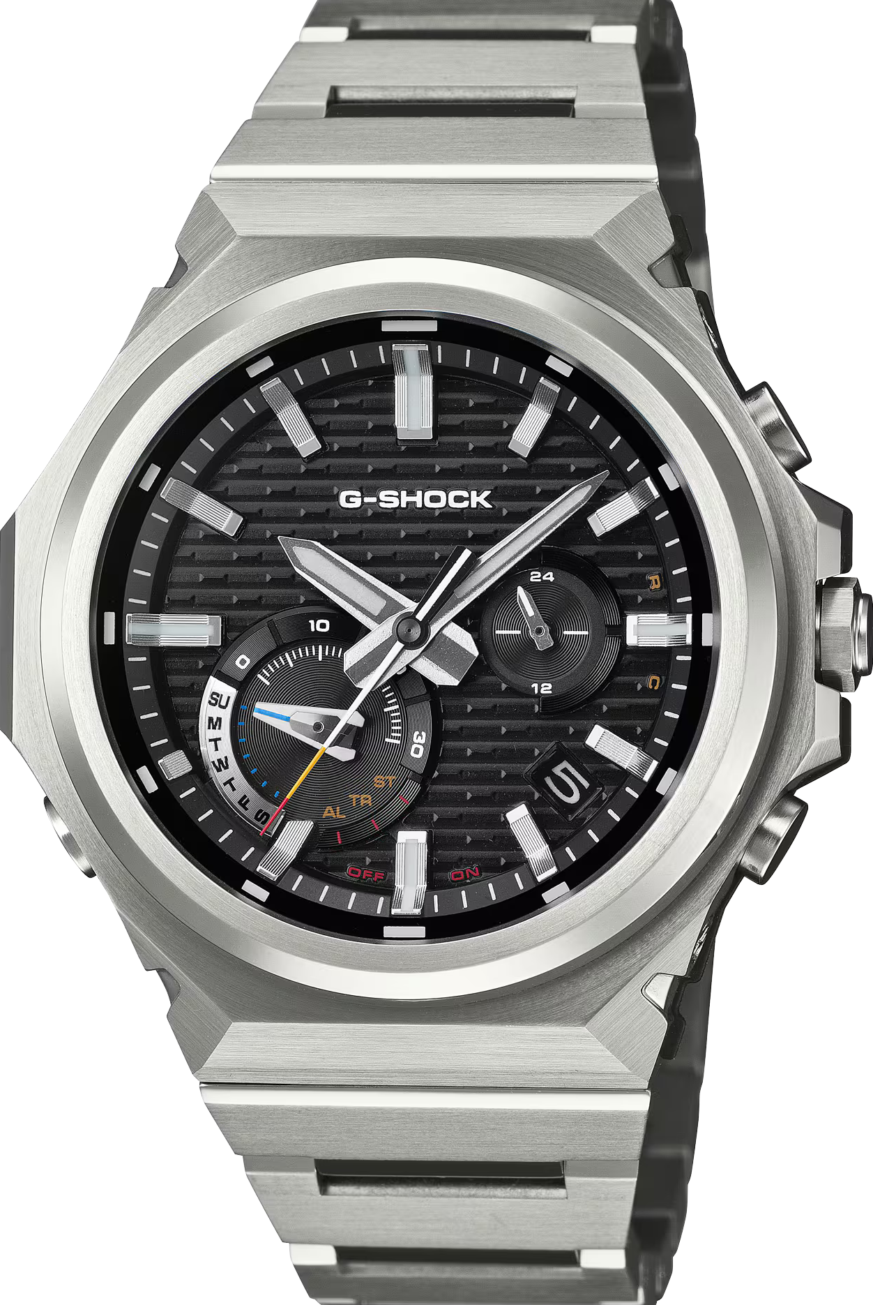 萬年鐘錶 - G-SHOCK  G-STEEL系列  多層次面盤太陽能藍芽不鏽鋼男錶 GST-B1000D-1A 錶徑 : 44.2mm