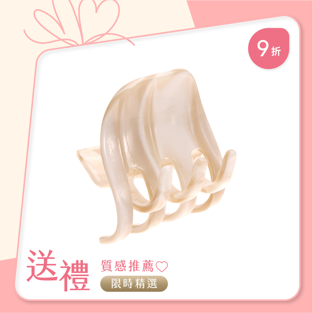 FRANCE LUXE 圓弧造型中抓夾〈珍珠白〉