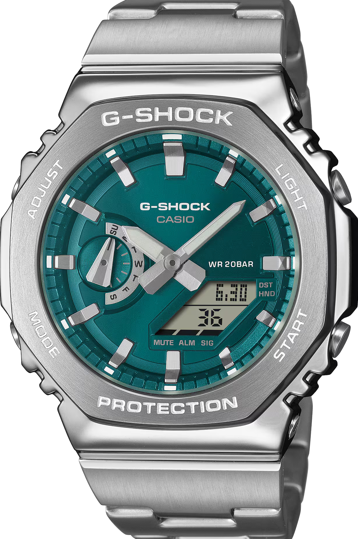 萬年鐘錶 - G-SHOCK  不鏽鋼系列八角錶殼系列電子錶 GM-2110D-3A1 錶徑 : 44.4 mm