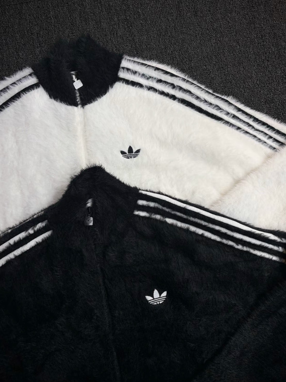 ADIDAS ORIGINALS 馬海毛 條紋 立領 外套