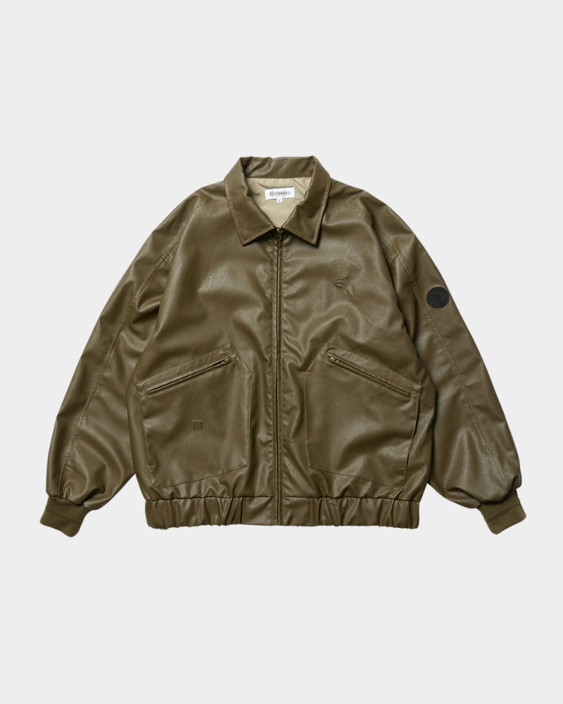 EVISEN SKATEBOARDS - POSTMAN FAUX LEATHER JACKET - COFF