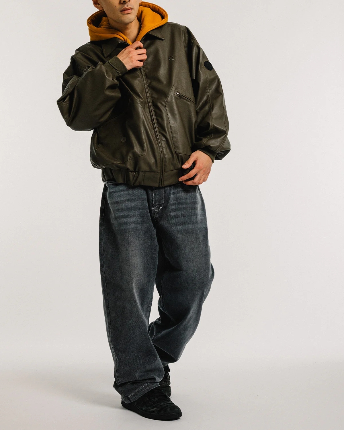 EVISEN SKATEBOARDS - POSTMAN FAUX LEATHER JACKET - COFF