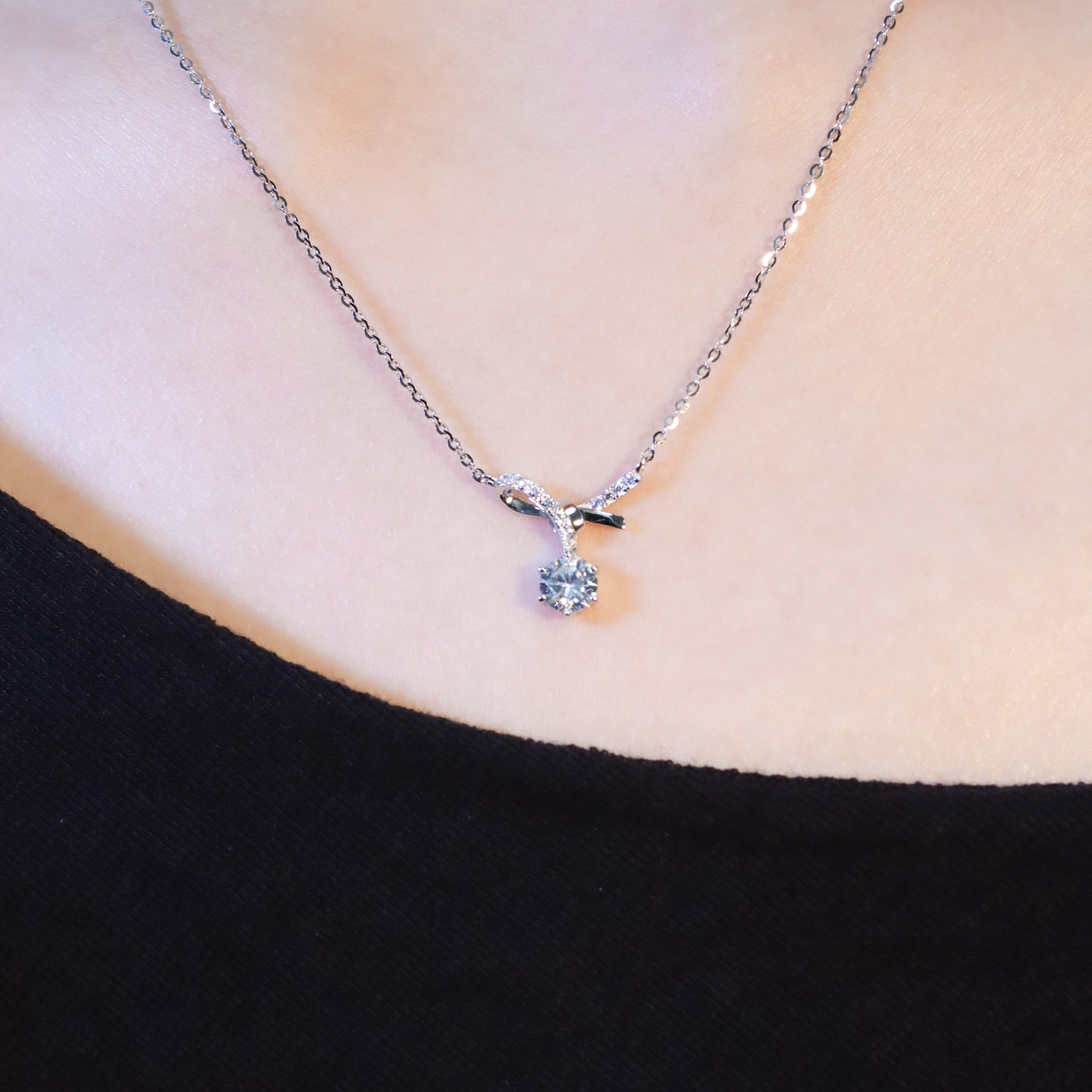 | 925純銀・白金 | 真誠心意結項鍊 | NE1543 |