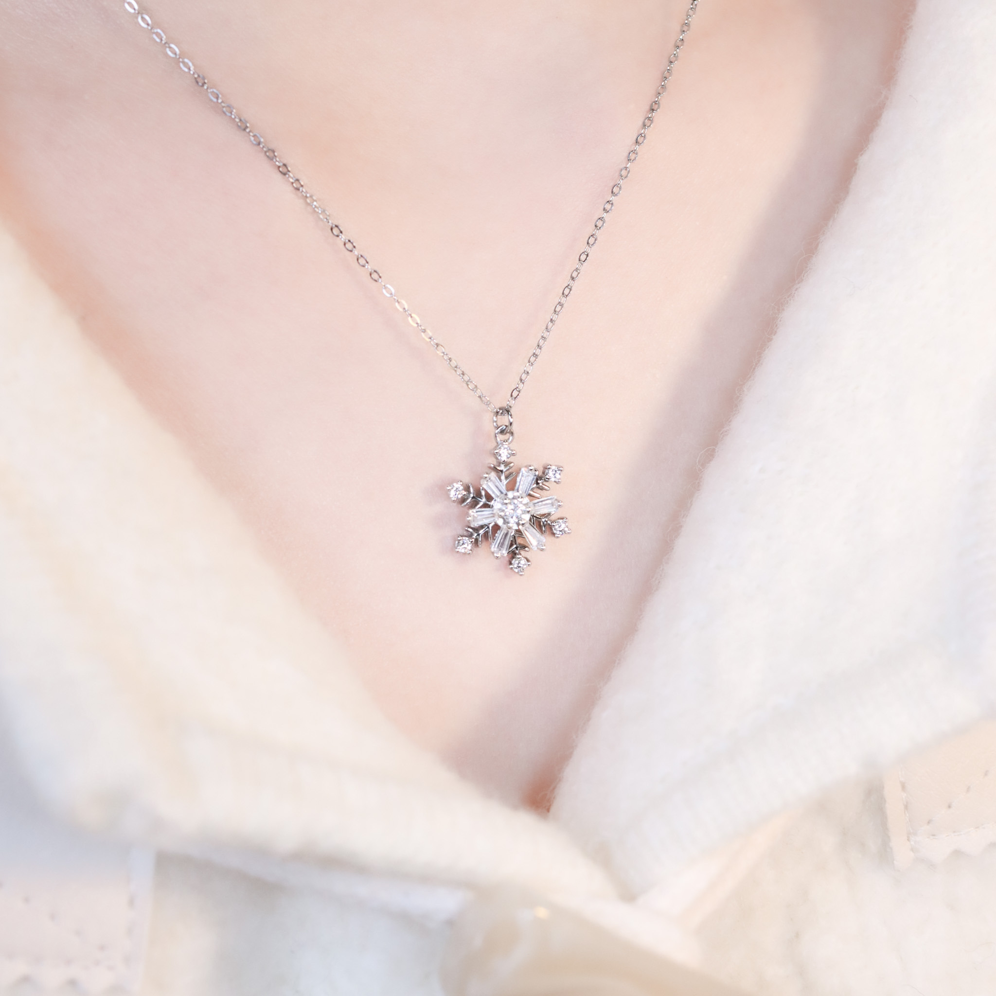 | 925純銀・白金・ 玫瑰金 | 漫雪不止項鍊 (銀/玫瑰金) | NE1535 |