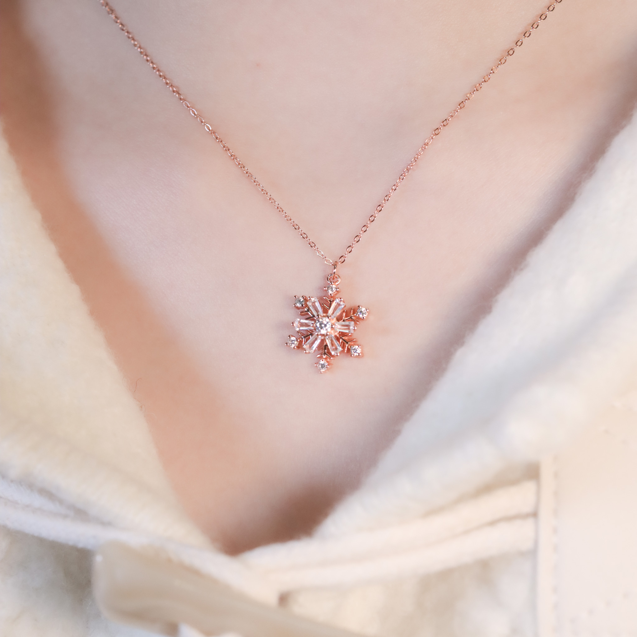 | 925純銀・白金・ 玫瑰金 | 漫雪不止項鍊 (銀/玫瑰金) | NE1535 |