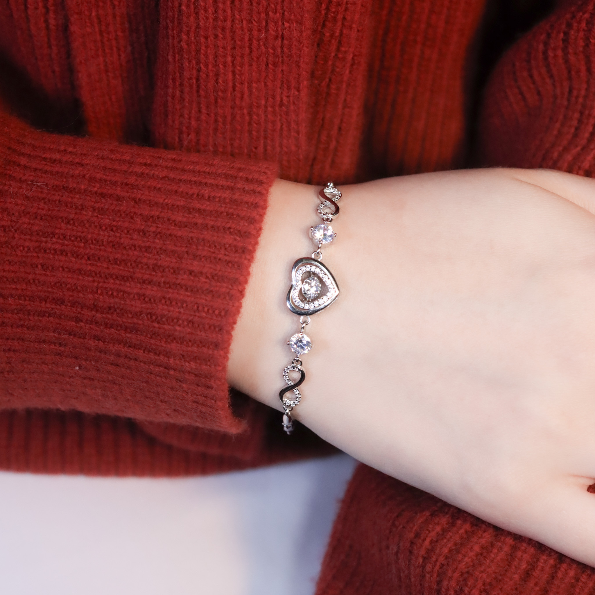 | 925純銀・白金 | 懸浮無止境心動軟手鐲 | BR1443 |