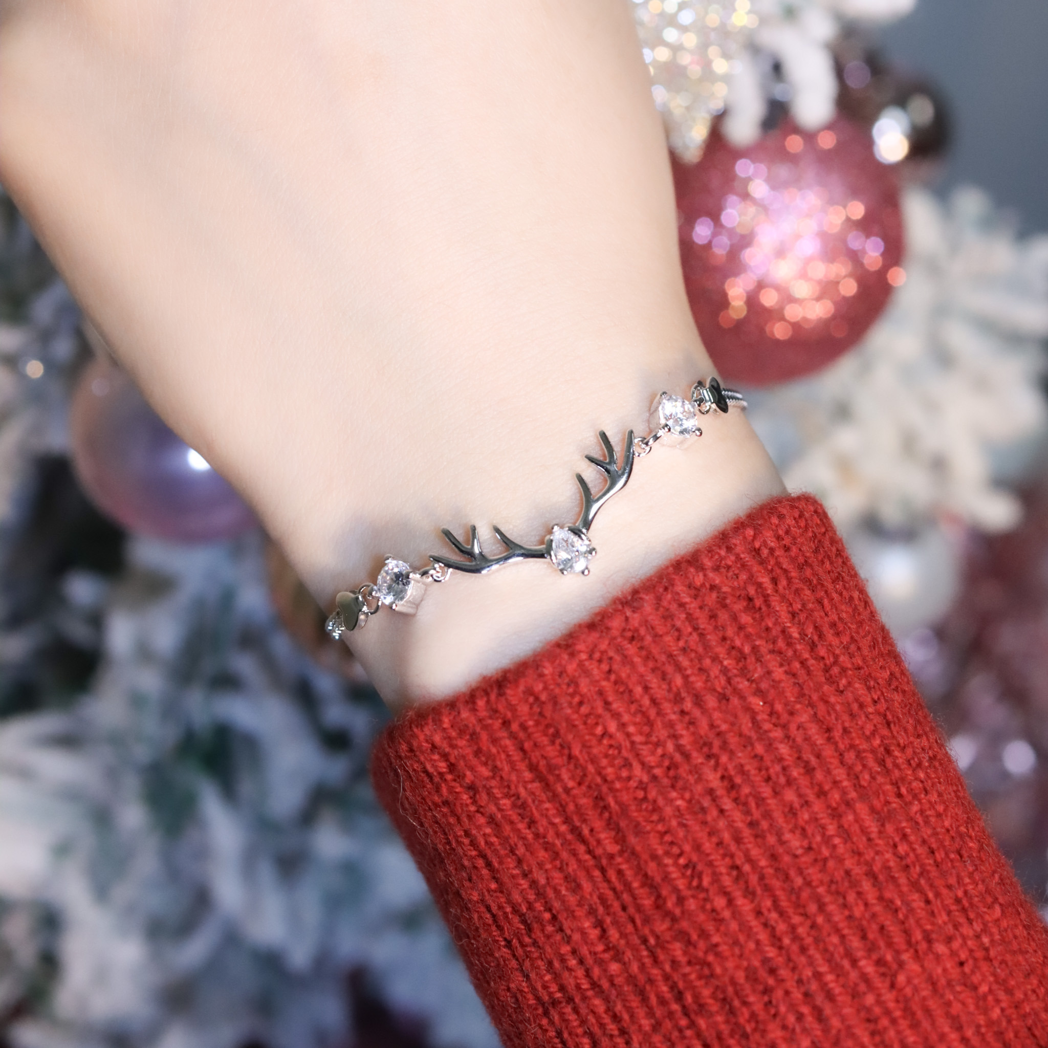 | 925純銀・厚鍍白金 | 小鹿愛意說手鏈 | BR1457 |