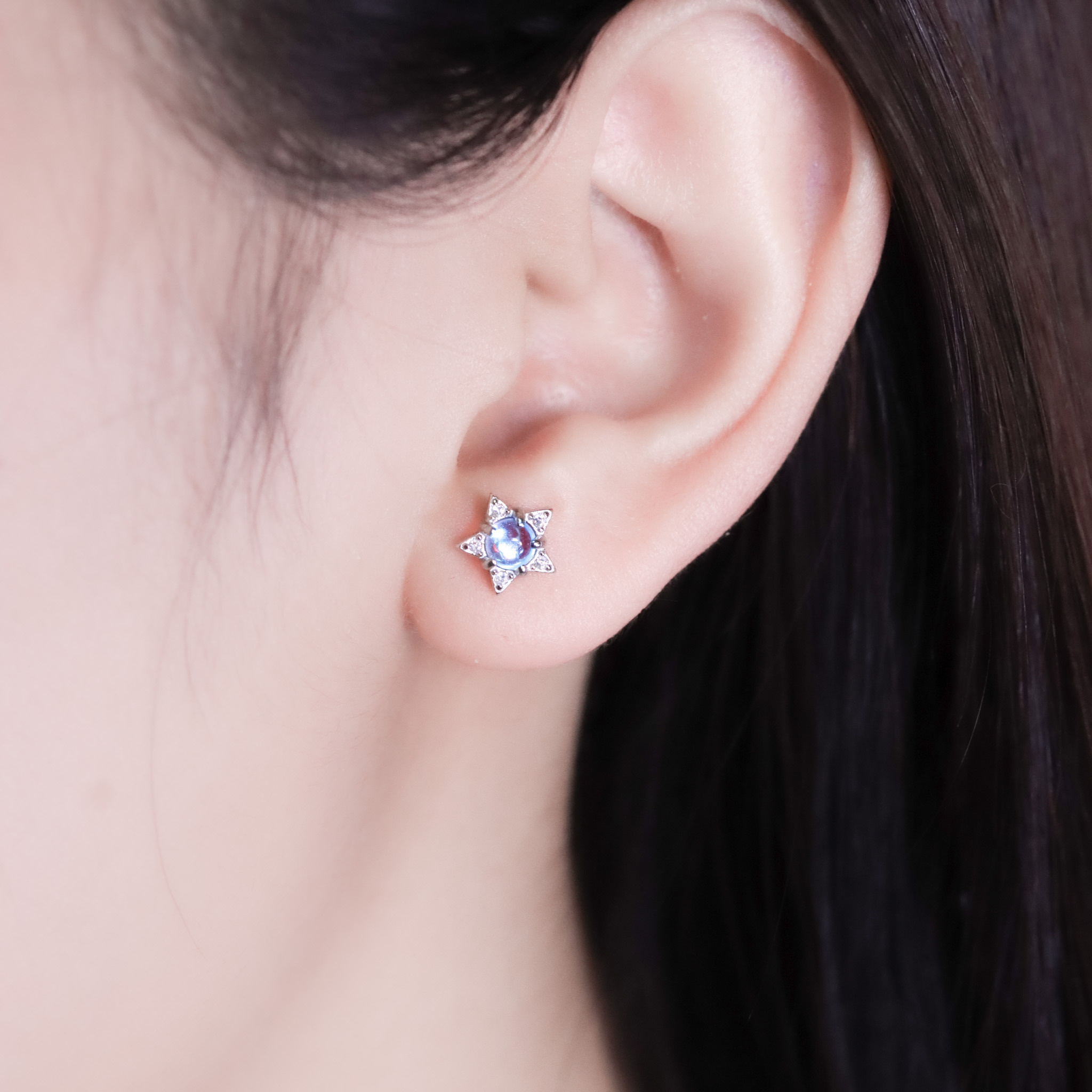 | 925銀・厚鍍白金・琉璃 | 註定小陪伴耳環 | EA1089 |