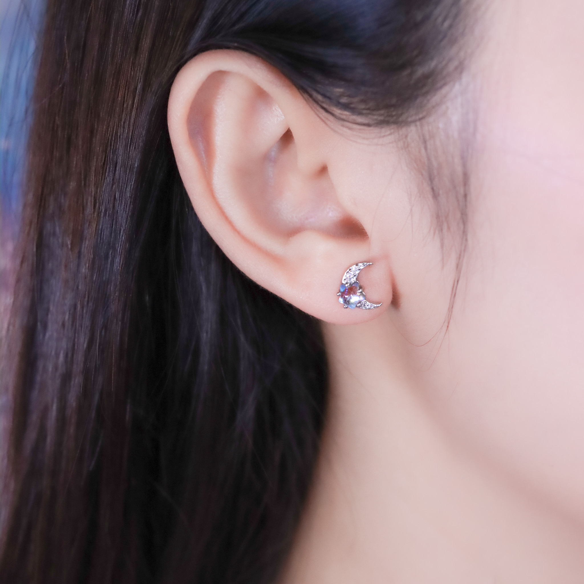 | 925銀・厚鍍白金・琉璃 | 註定小陪伴耳環 | EA1089 |