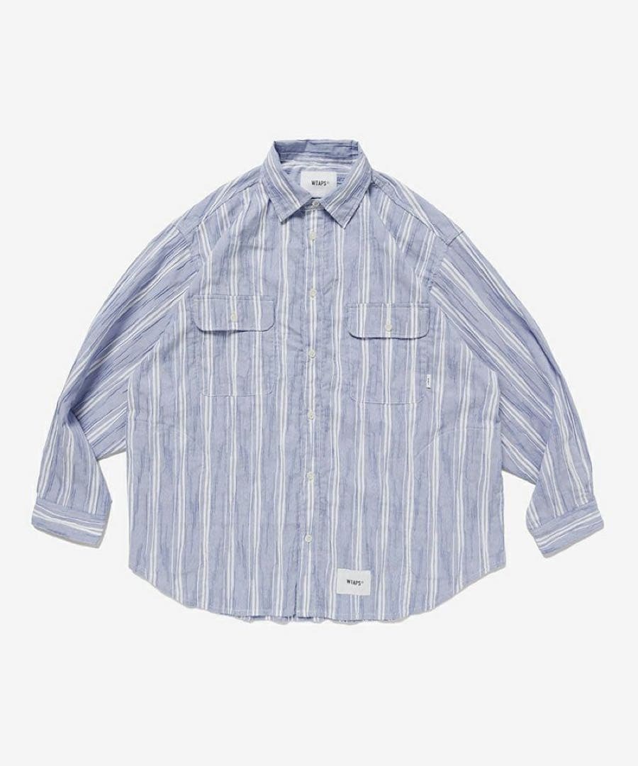 [Instock] WTAPS SS25 WCPO 02 / LS / CTPL. DOBBY. TEXTILE | BLUE