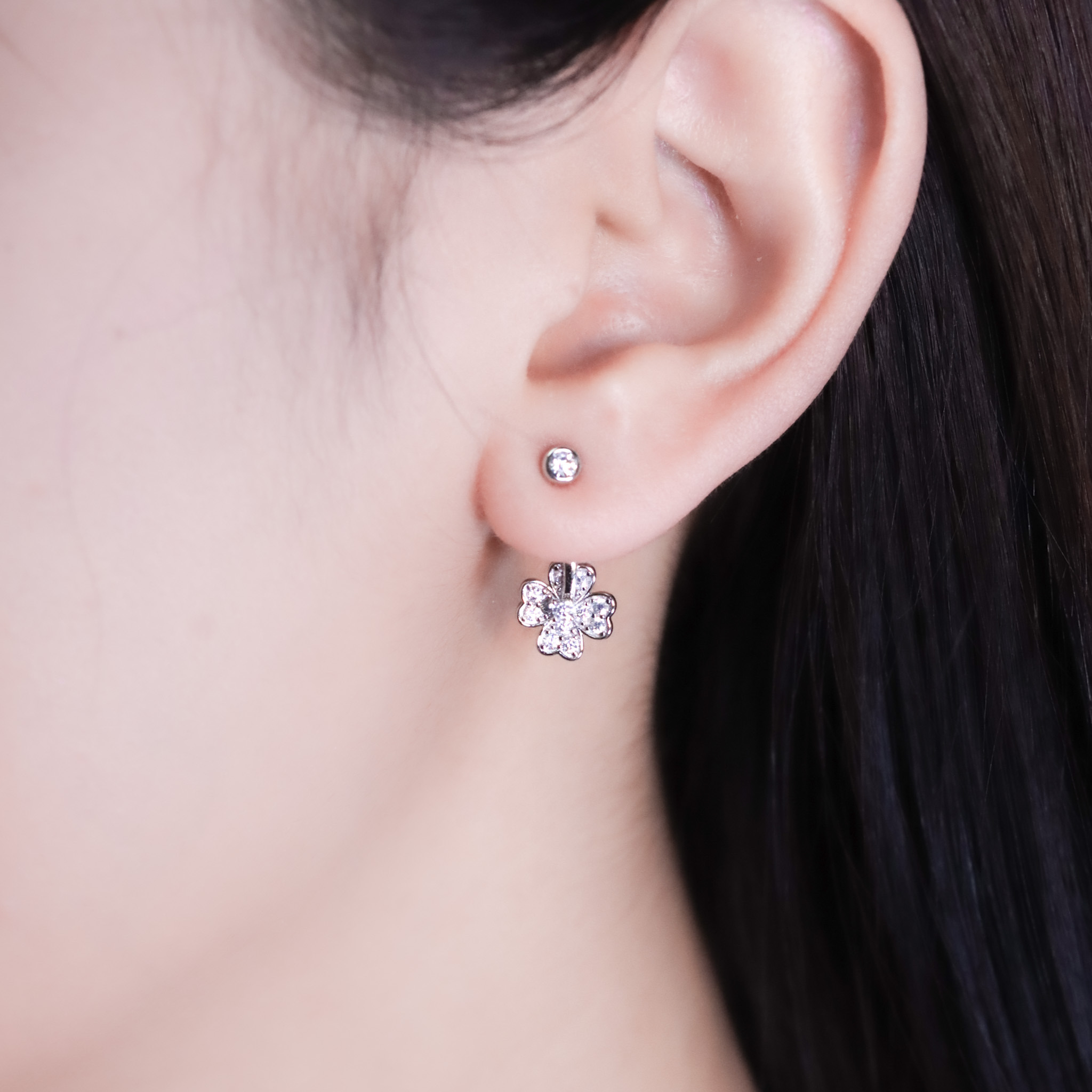 | 925純銀・白金 | 只有幸福不止耳環(可旋轉) | EA1094 |