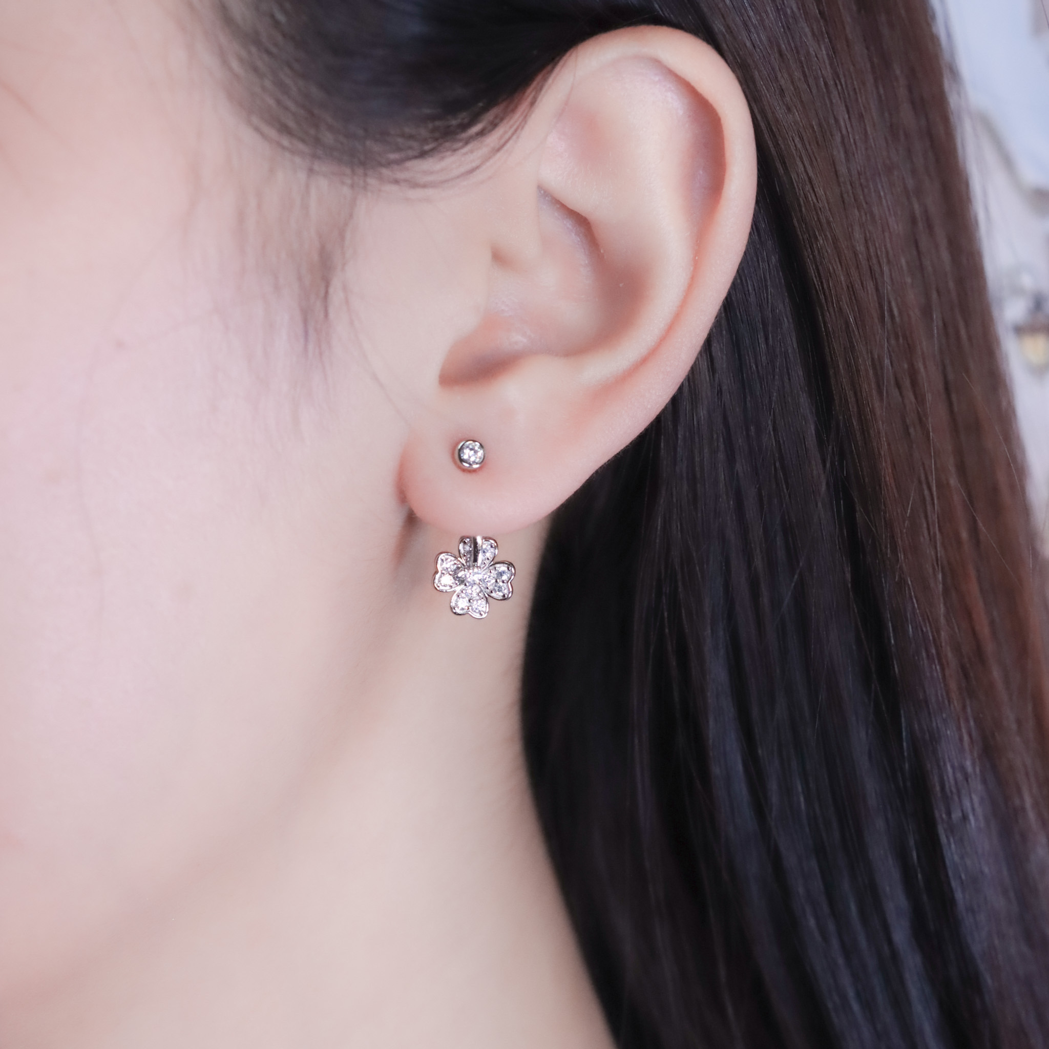 | 925純銀・白金 | 只有幸福不止耳環(可旋轉) | EA1094 |