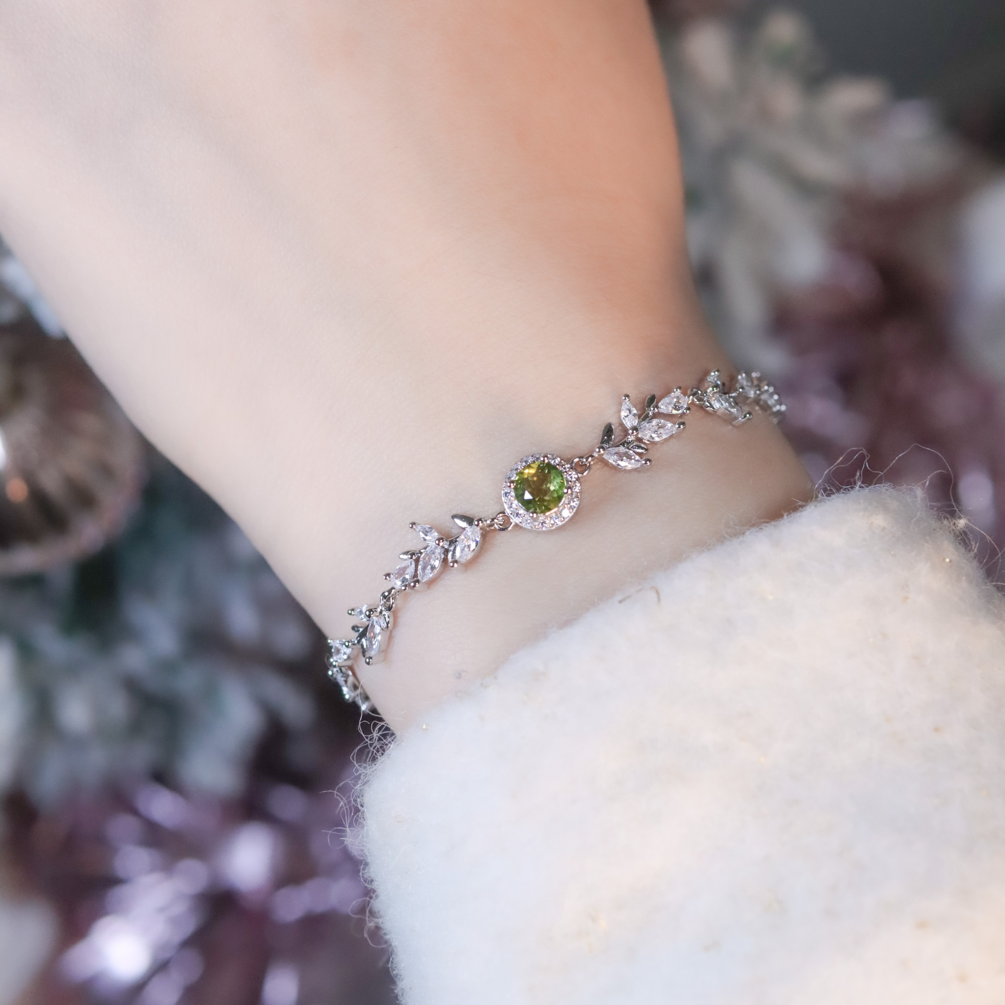 | 925純銀・托帕石・ 橄欖石 | 花漾仙蹤軟手鐲 (藍色 / 綠色) | BR1438 |