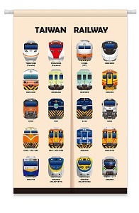 Digitrack 火車臉譜半開式門簾 85x140cm