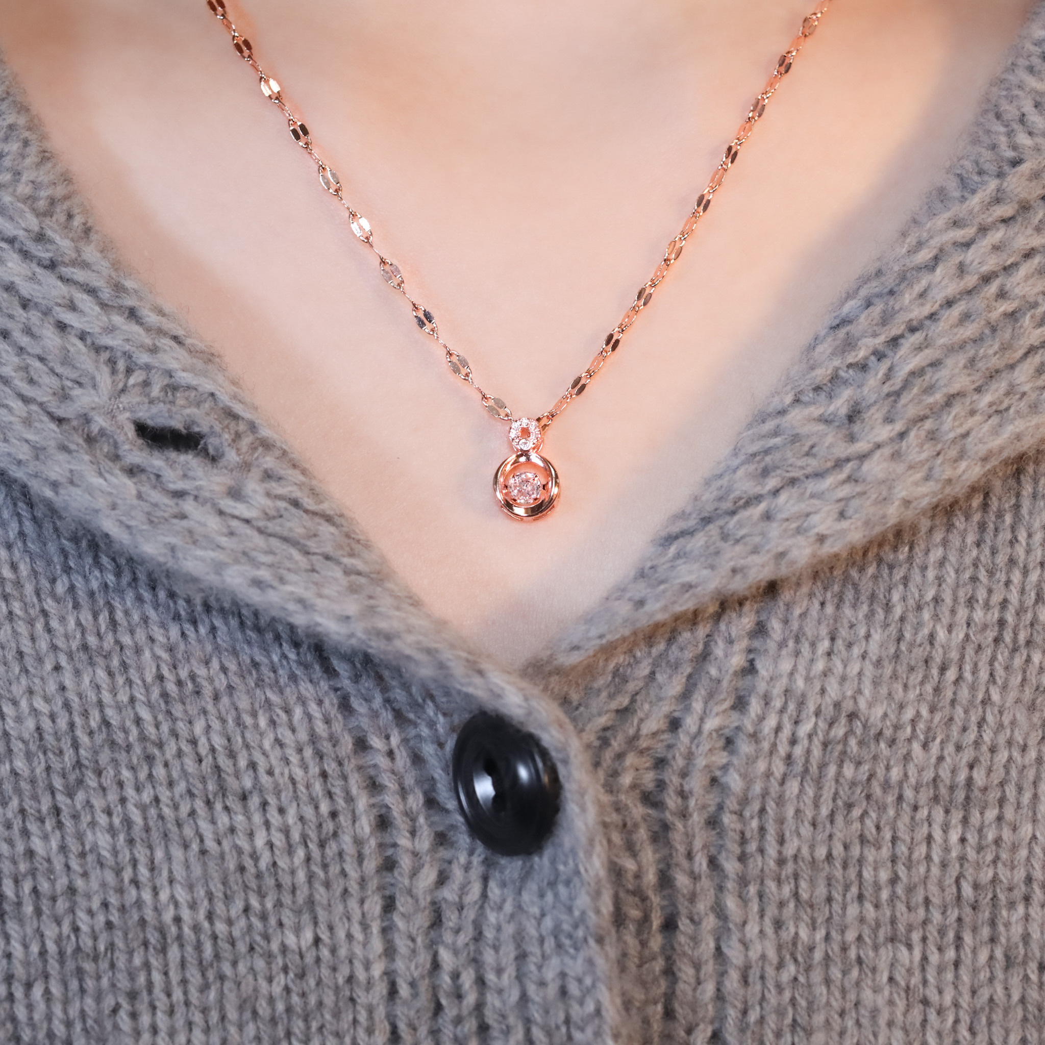 | 銅・玫瑰金 | 懸浮轉身是你項鍊 | NE1552 |