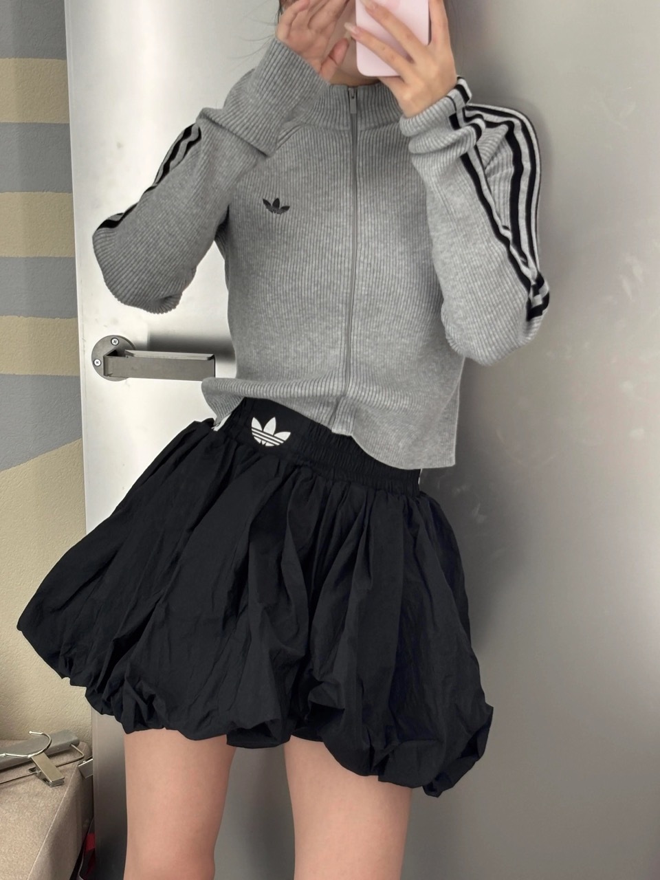ADIDAS ORIGINALS ADICOLOR SLIM KNIT TRACK TOP 直紋針織外套 針織衫 修身 貼身 短版 長袖 女款 灰色 JZ0886 黑色 JY2597 綠色 JY2599 / 預購