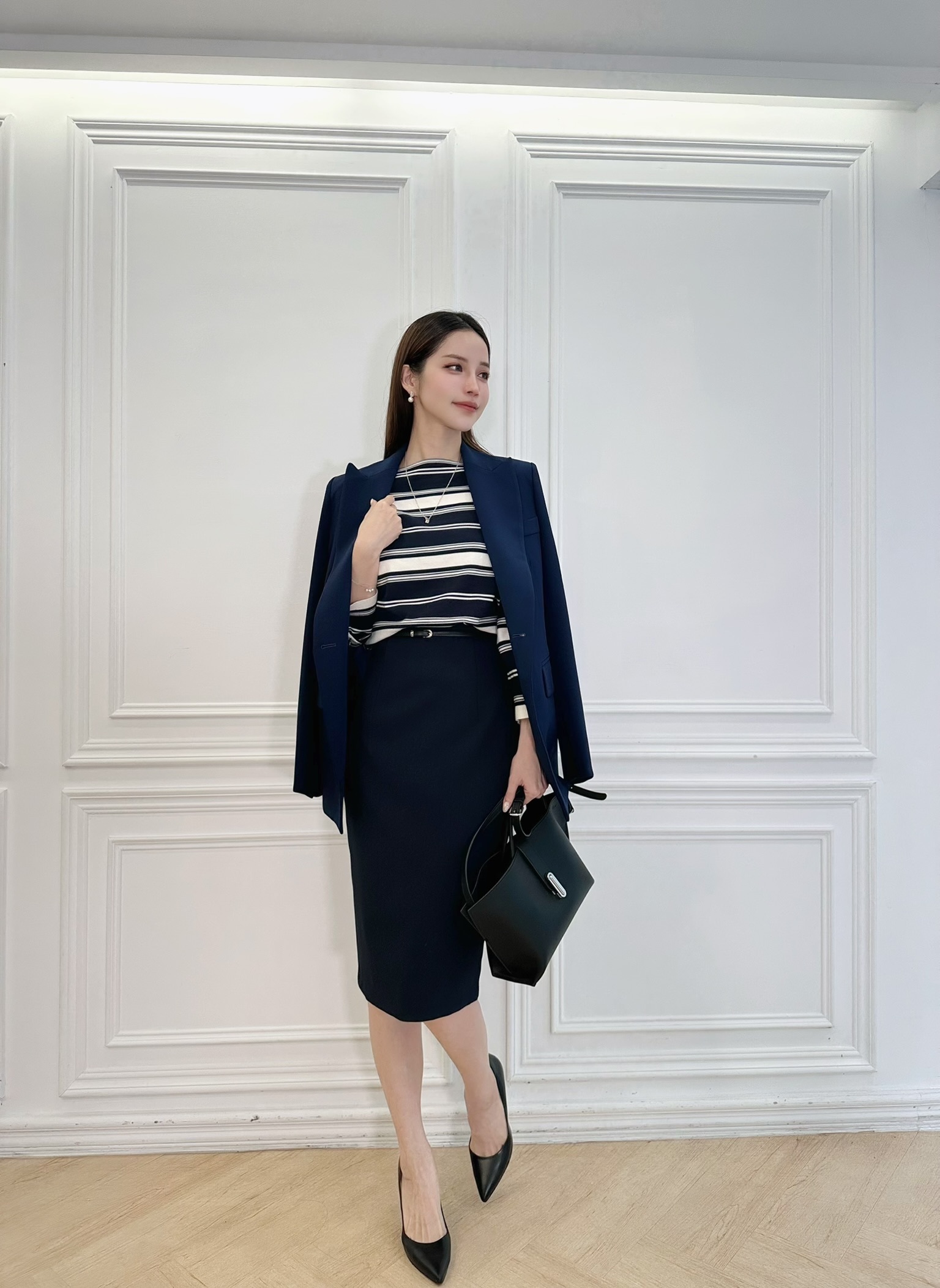 (經典必備!)秋冬10色窄裙-深藍