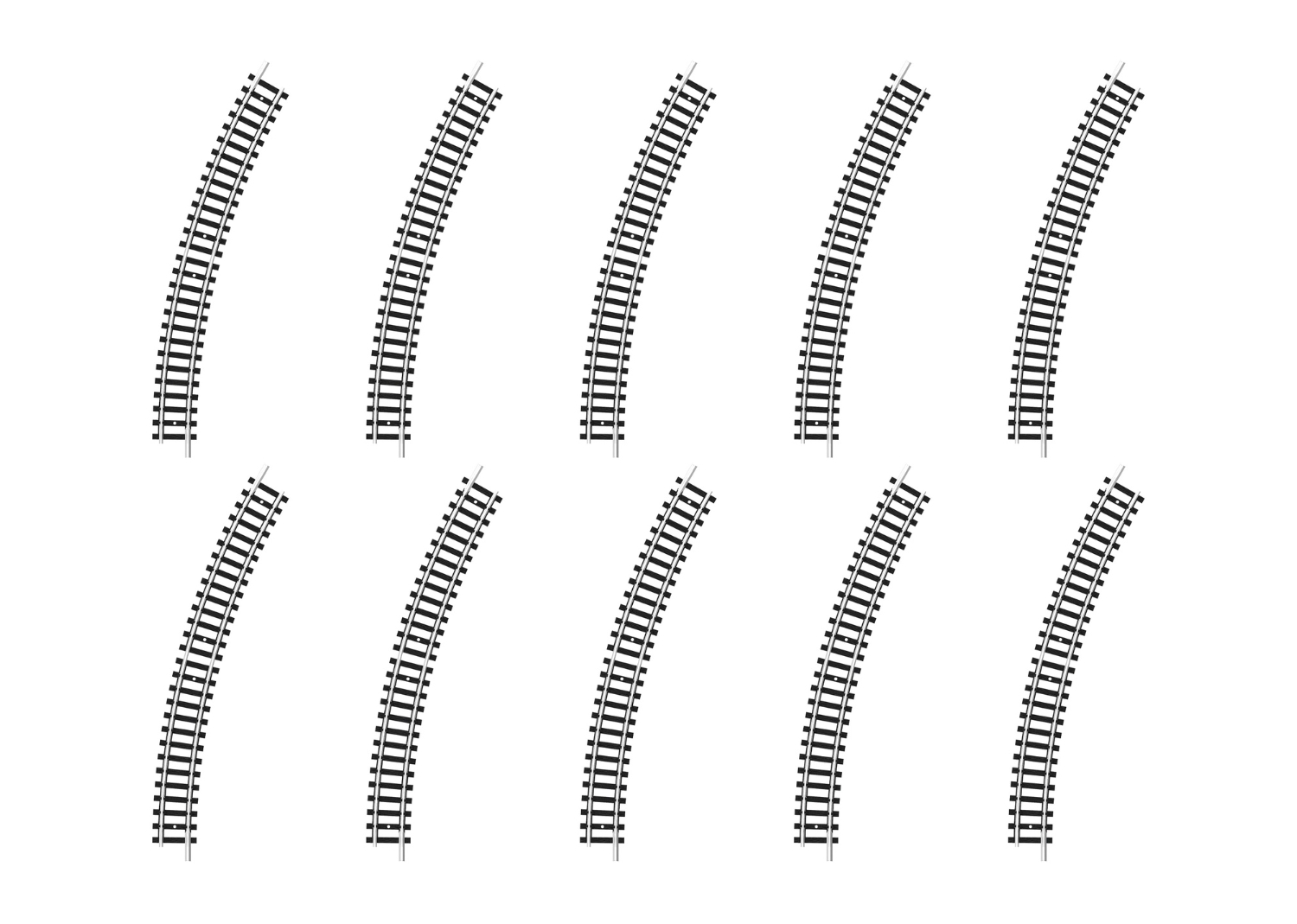 Minitrix 14910 N規 Minitrix 彎軌，半徑 261.8 毫米