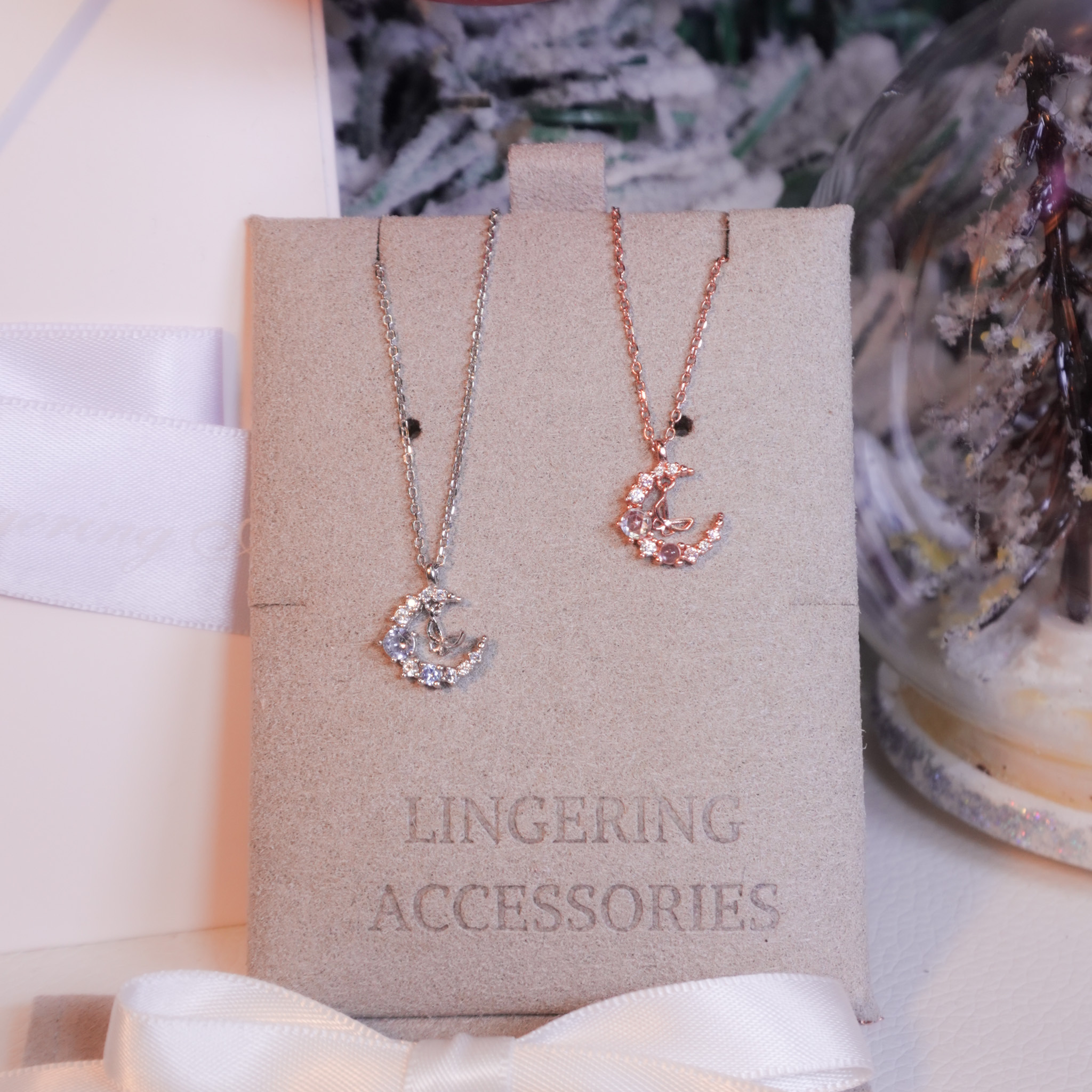 | 925純銀・厚鍍白金・ 厚鍍玫瑰金 | 蝴蝶項鍊 (銀/玫瑰金) | NE1554 |