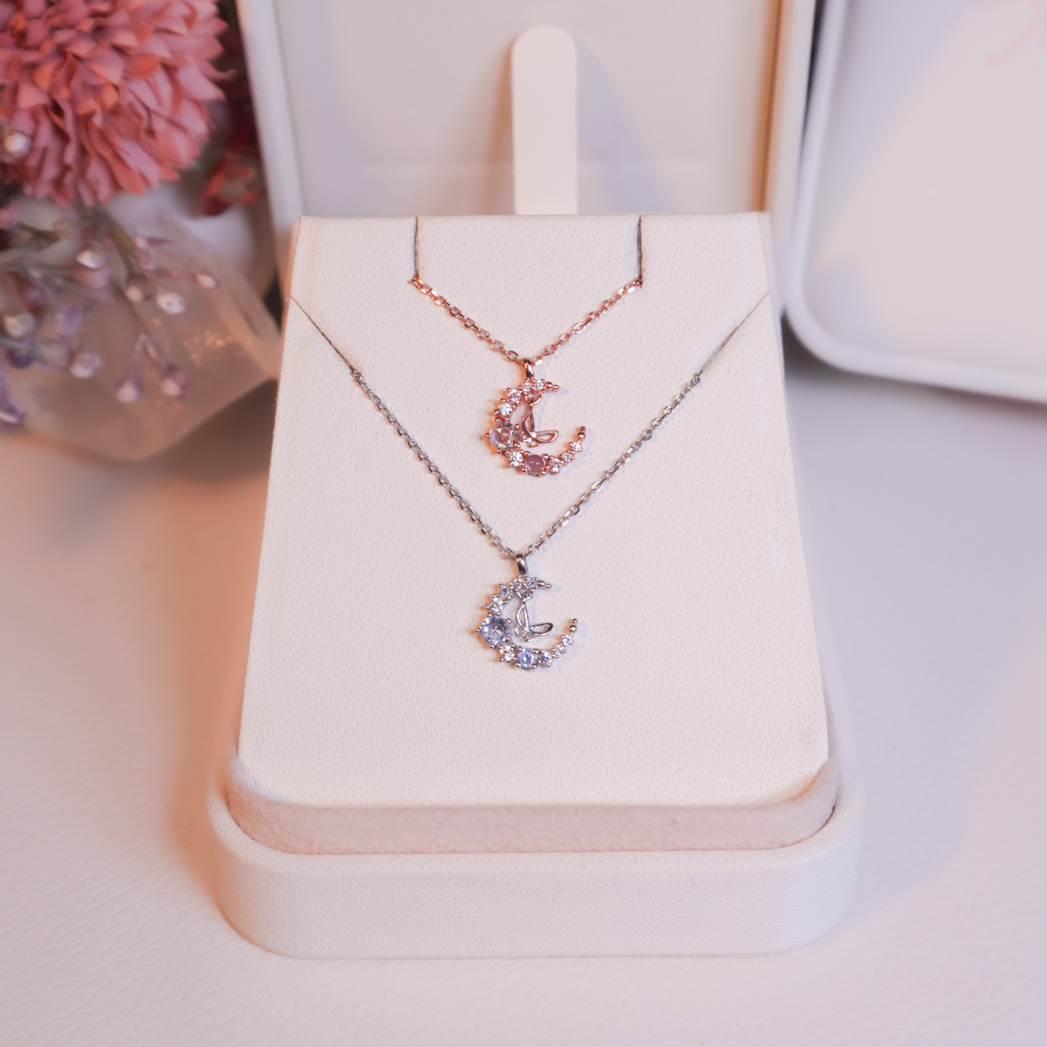 | 925純銀・厚鍍白金・ 厚鍍玫瑰金 | 蝴蝶項鍊 (銀/玫瑰金) | NE1554 |