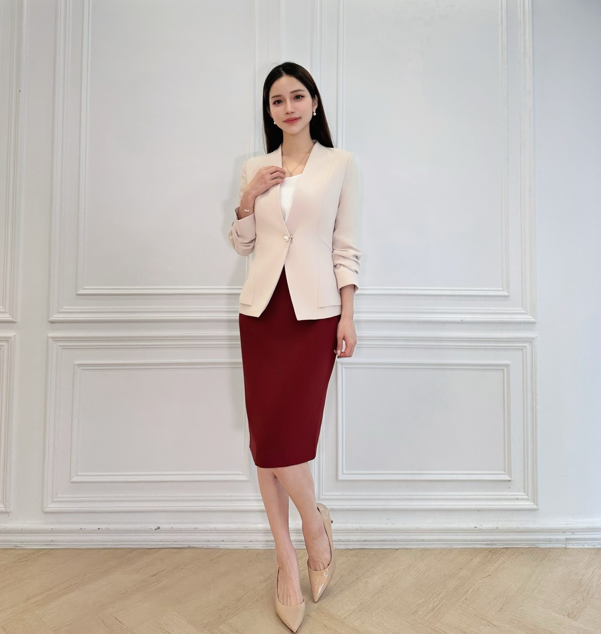 (經典必備!)秋冬10色窄裙-磚紅