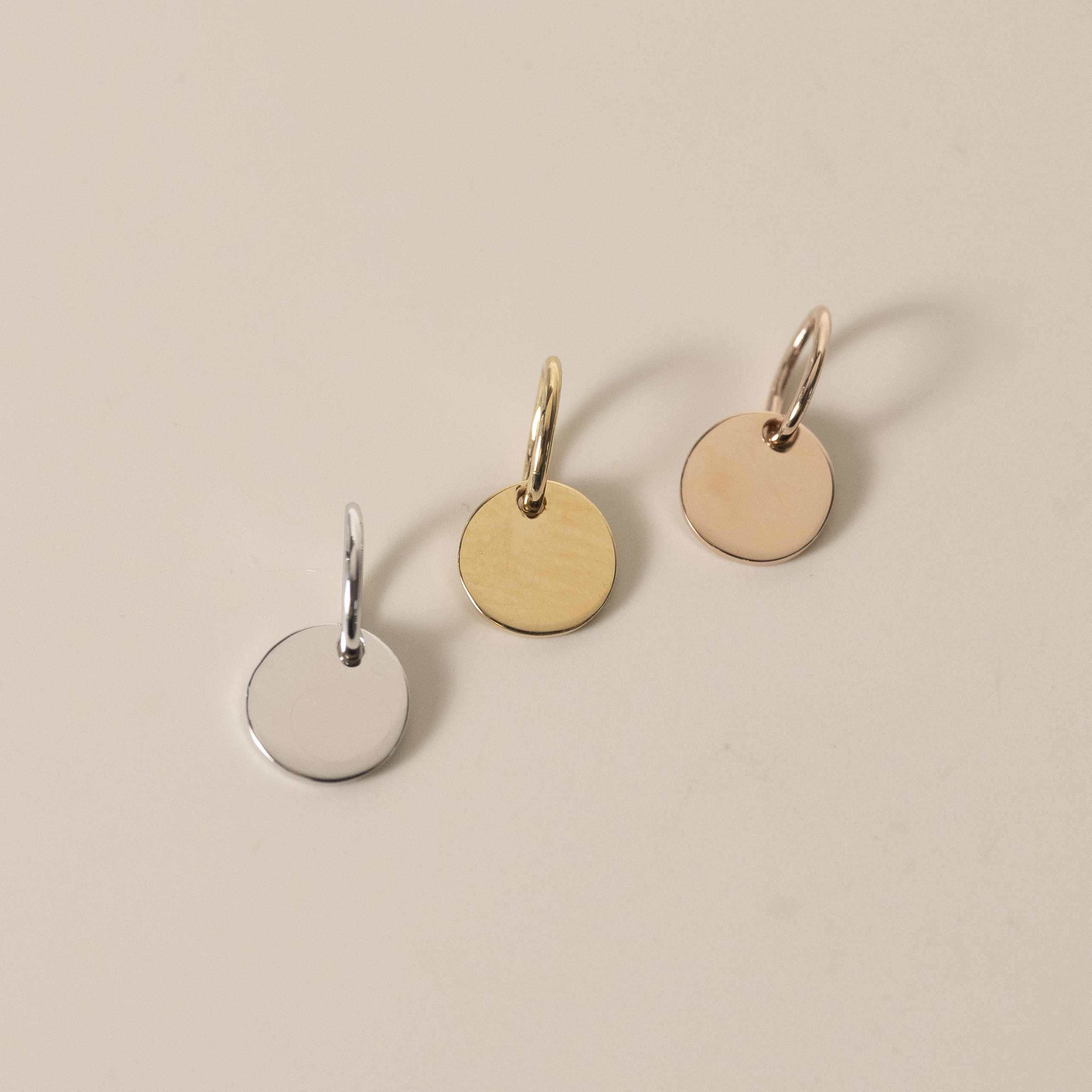 18K Engravable Round Tag Pendant (Small Size)